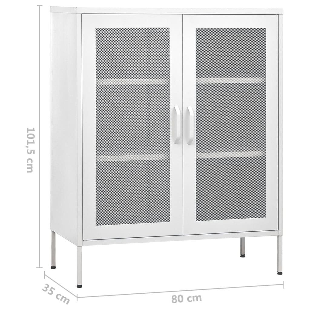 Stahl vidaXL Lagerschrank 80x35x101,5 (1-St) Fächerschrank cm Weiß