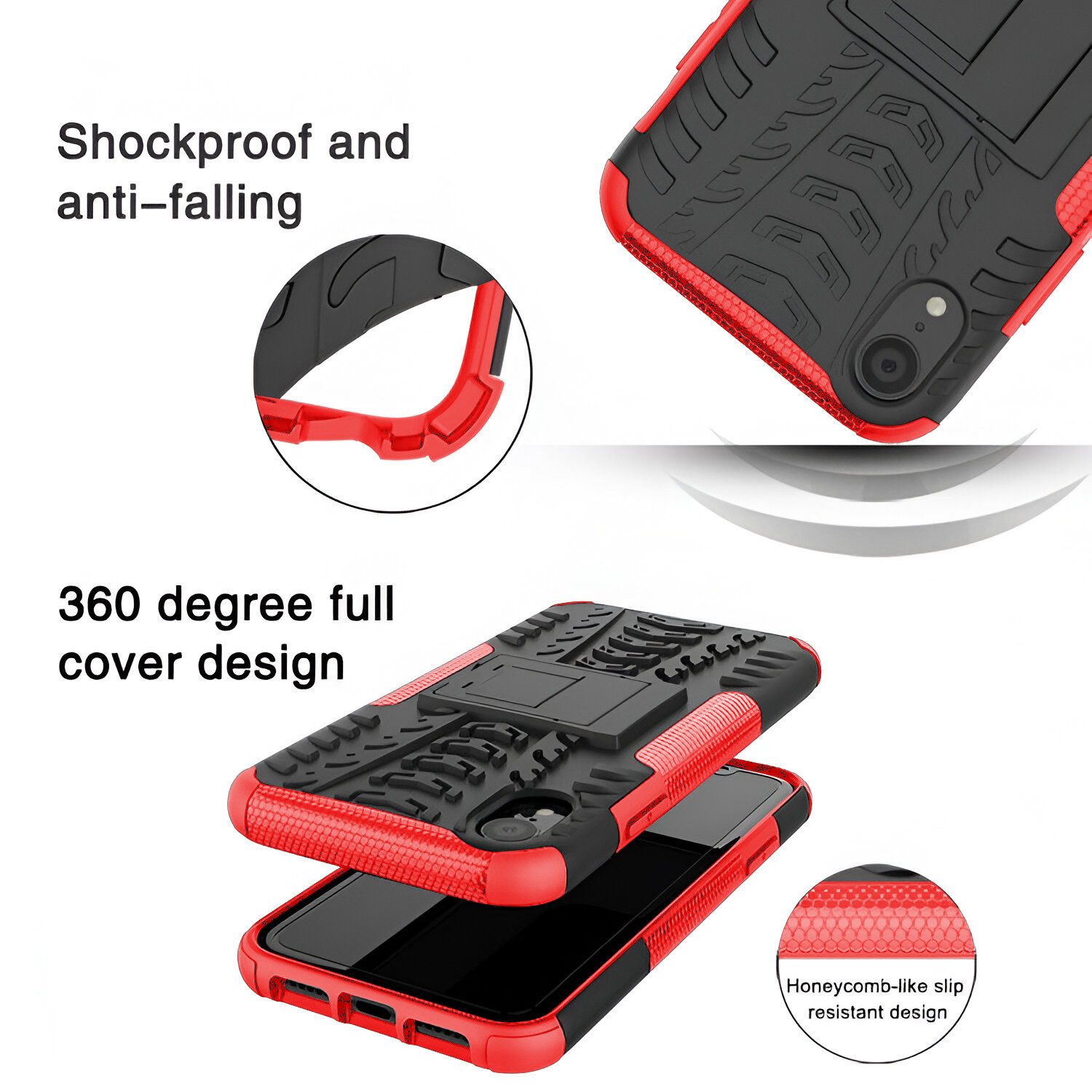 betterfon Handyhülle für Apple iPhone Robuste Outdoor Schutzhülle Panzer Case, Stoßfeste Dual-Layer Hülle mit Kickstand kratzfest und formstabil