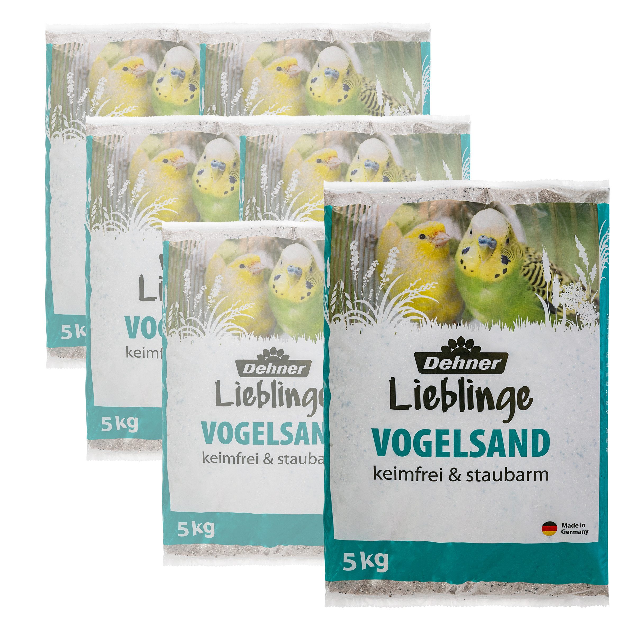 Dehner Vogelsand Vogelsand, für Wellensittiche, Kanarien und Exoten, 6 x 5 kg (30 kg), Quarzsand gewaschen, ohne chemische Zusätze