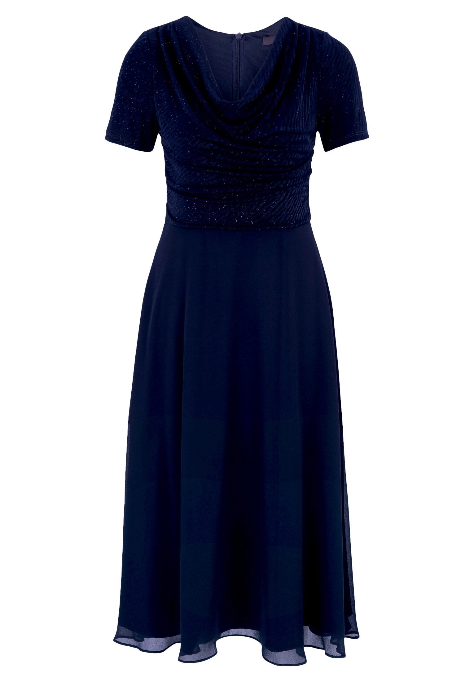 Vera Mont Cocktailkleid Damen im Glitzer-Look Materialmix