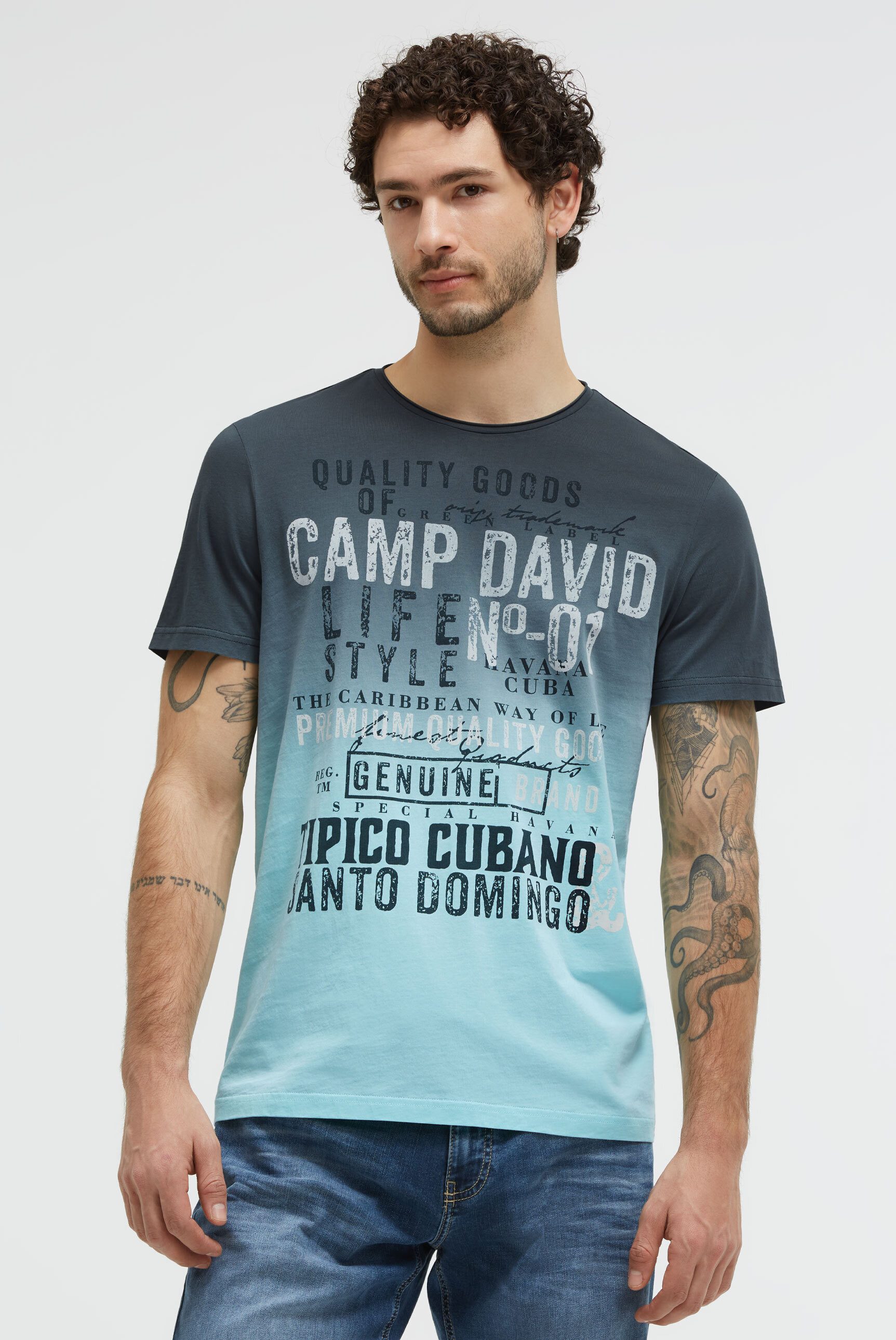 CAMP DAVID Rundhalsshirt aus Baumwolle