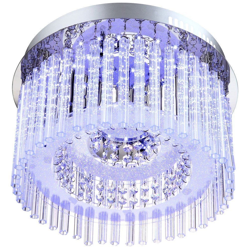 verbaut, LED Esszimmer 18 Neutralweiß, LED-Leuchtmittel Decken Glasstäbe Deckenleuchte, Leuchte fest Lampe Chrom Watt Globo LED