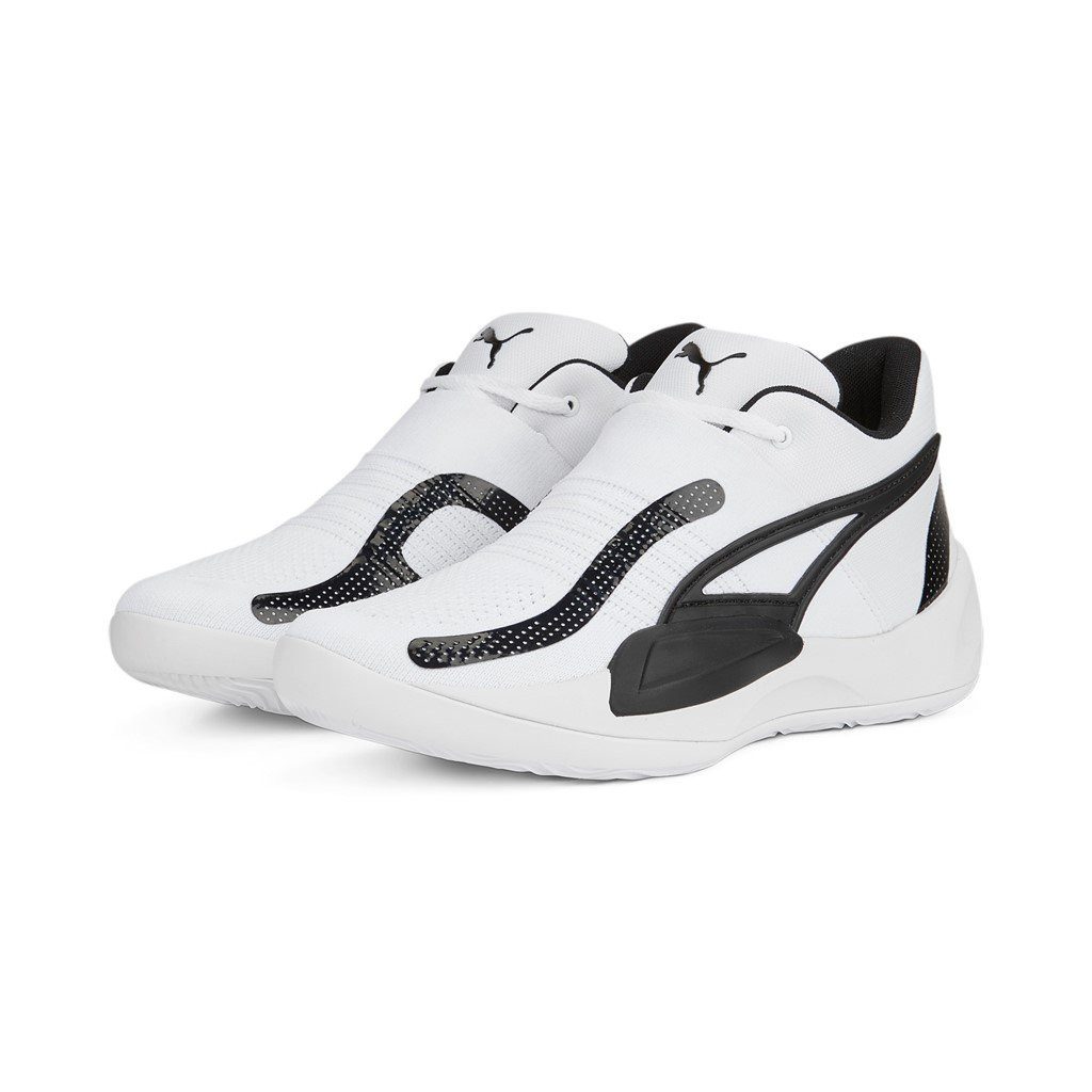 PUMA Hallen-Indoorschuhe Rise Nitro weiss/schwarz Herren Badmintonschuh