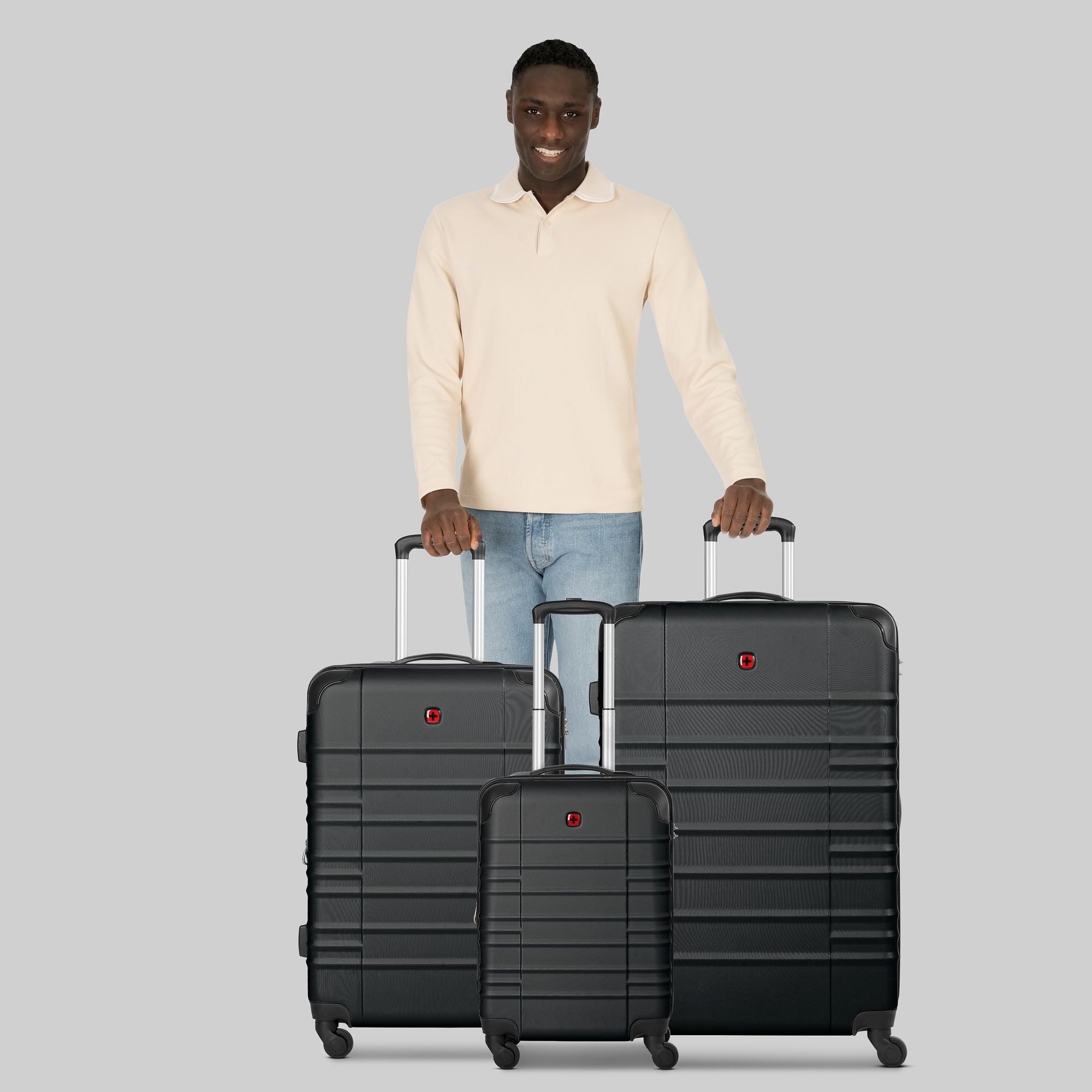 Wenger Trolleyset Amplar Evo, 4 Rollen, (3-teilig, 3 tlg), ABS