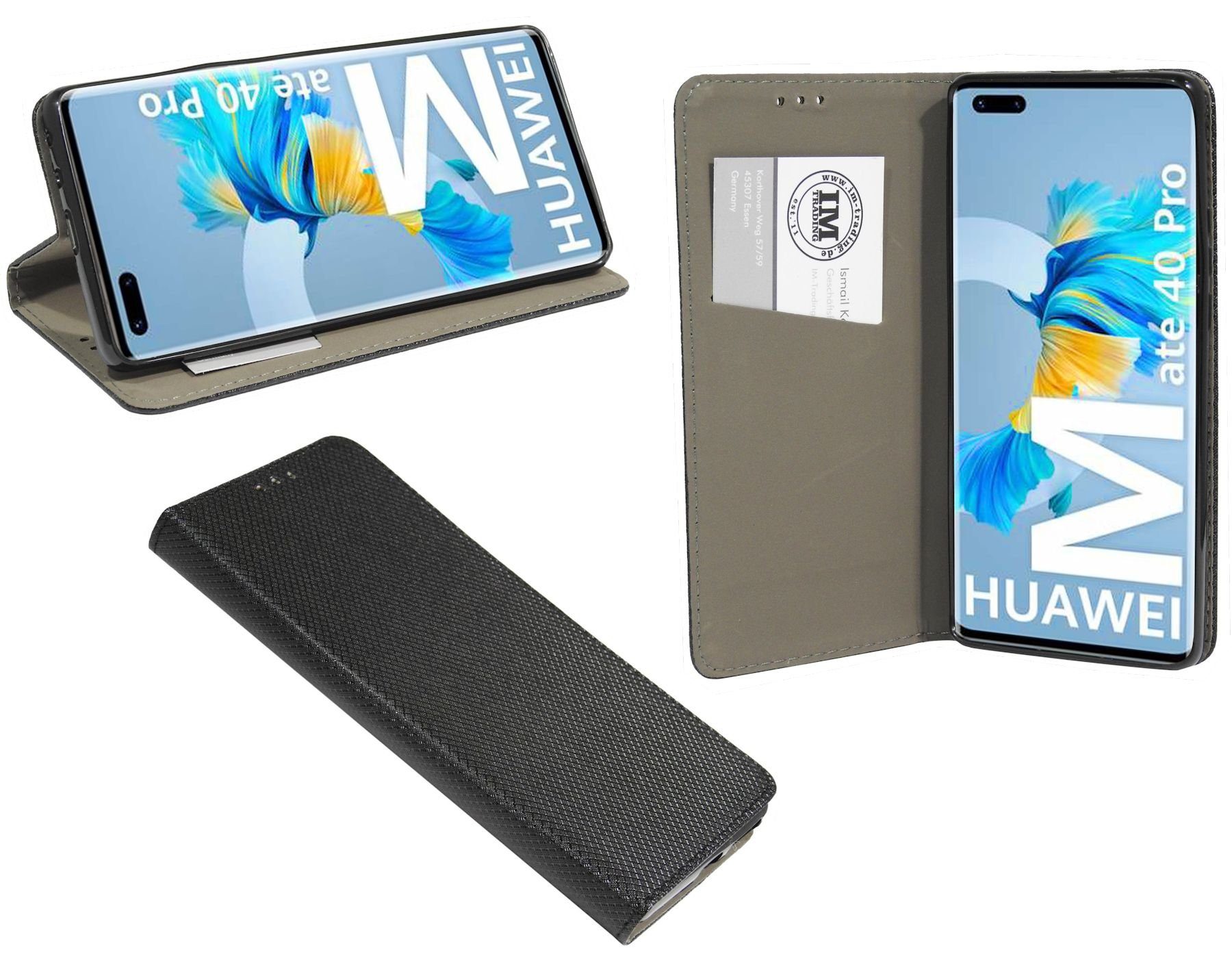 cofi1453 Handyhülle cofi1453® Buch Tasche "Smart" kompatibel mit HUAWEI MATE 40 PRO Handy