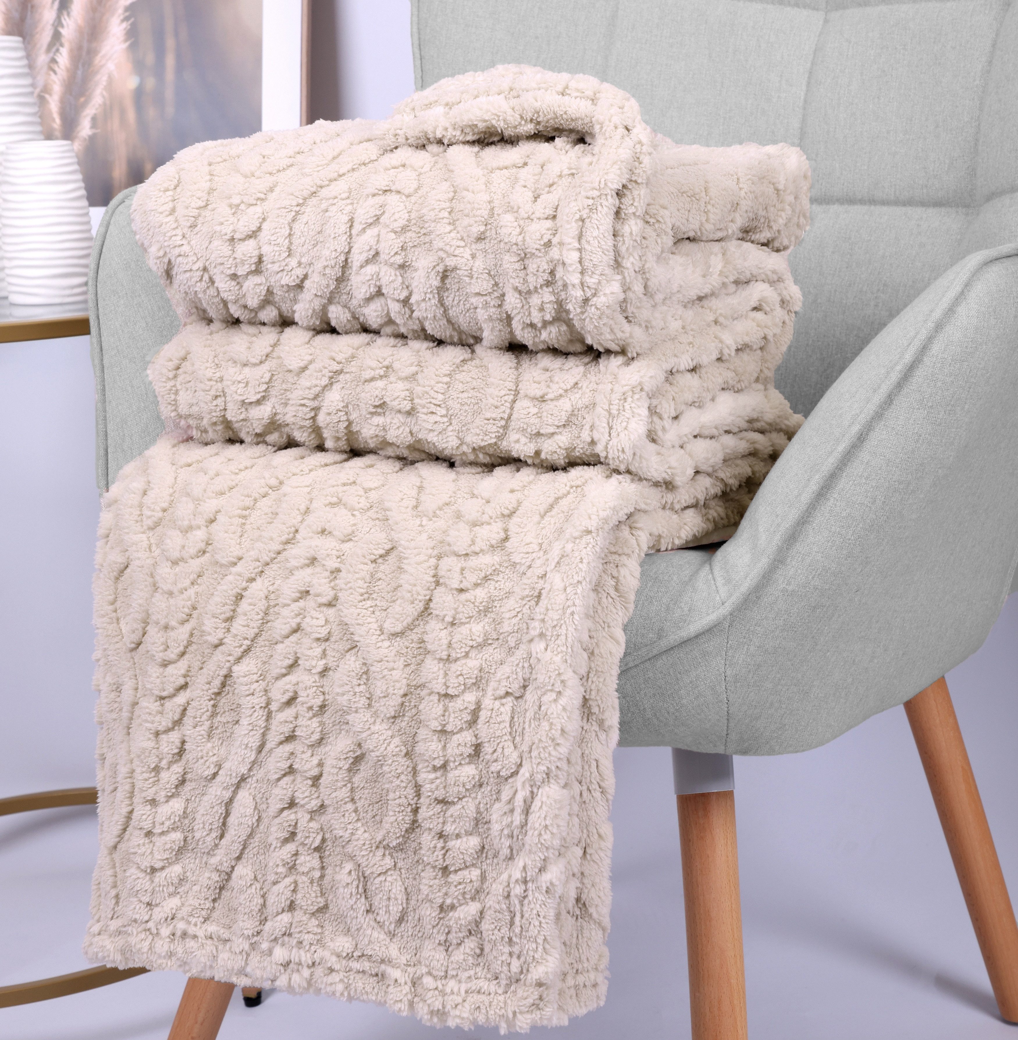 Wohndecke Kuscheldecke BOZEN Ornament Flauschig XXL günstig online kaufen