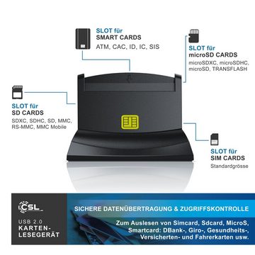 CSL Speicherkartenleser, Chipkartenleser, SmartCard Reader, Cardreader, SIM Cards, SD, Micro SD