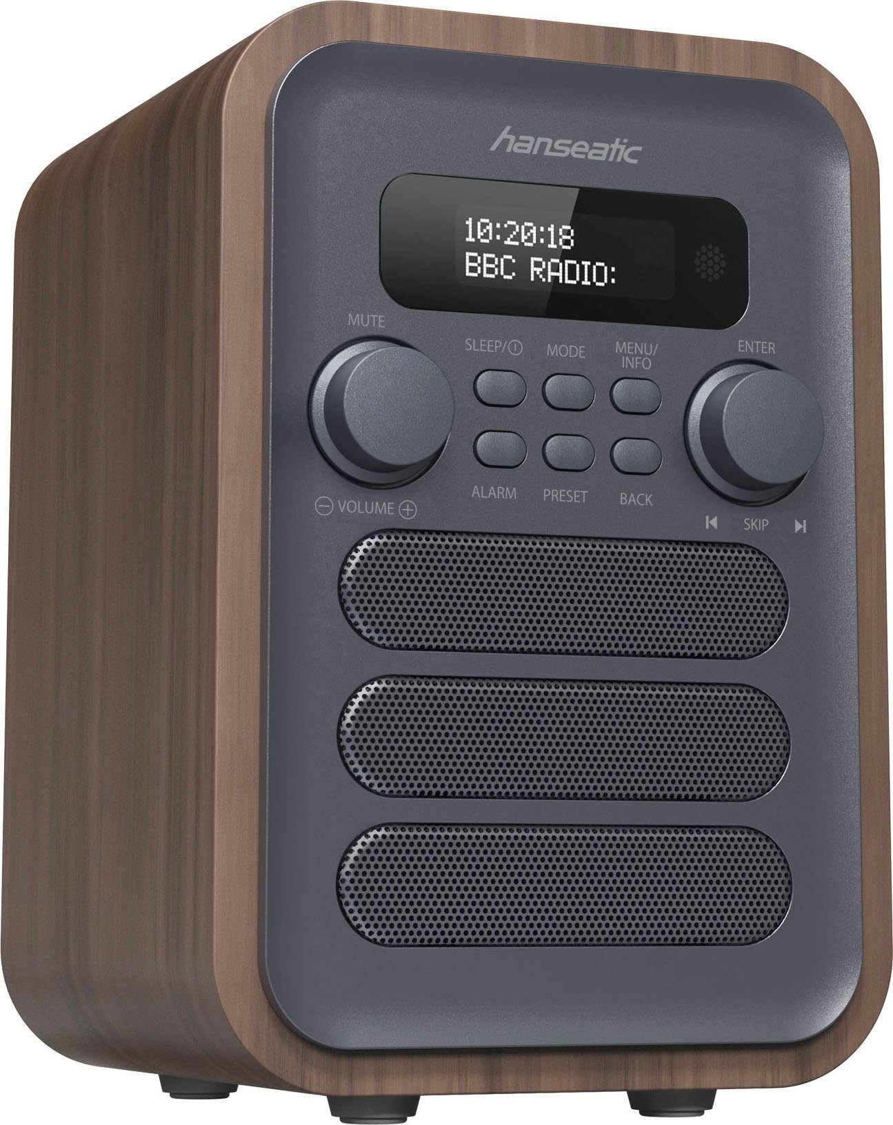 Hanseatic HRA-23 Digitalradio (DAB) (3,5 W) grau/braun