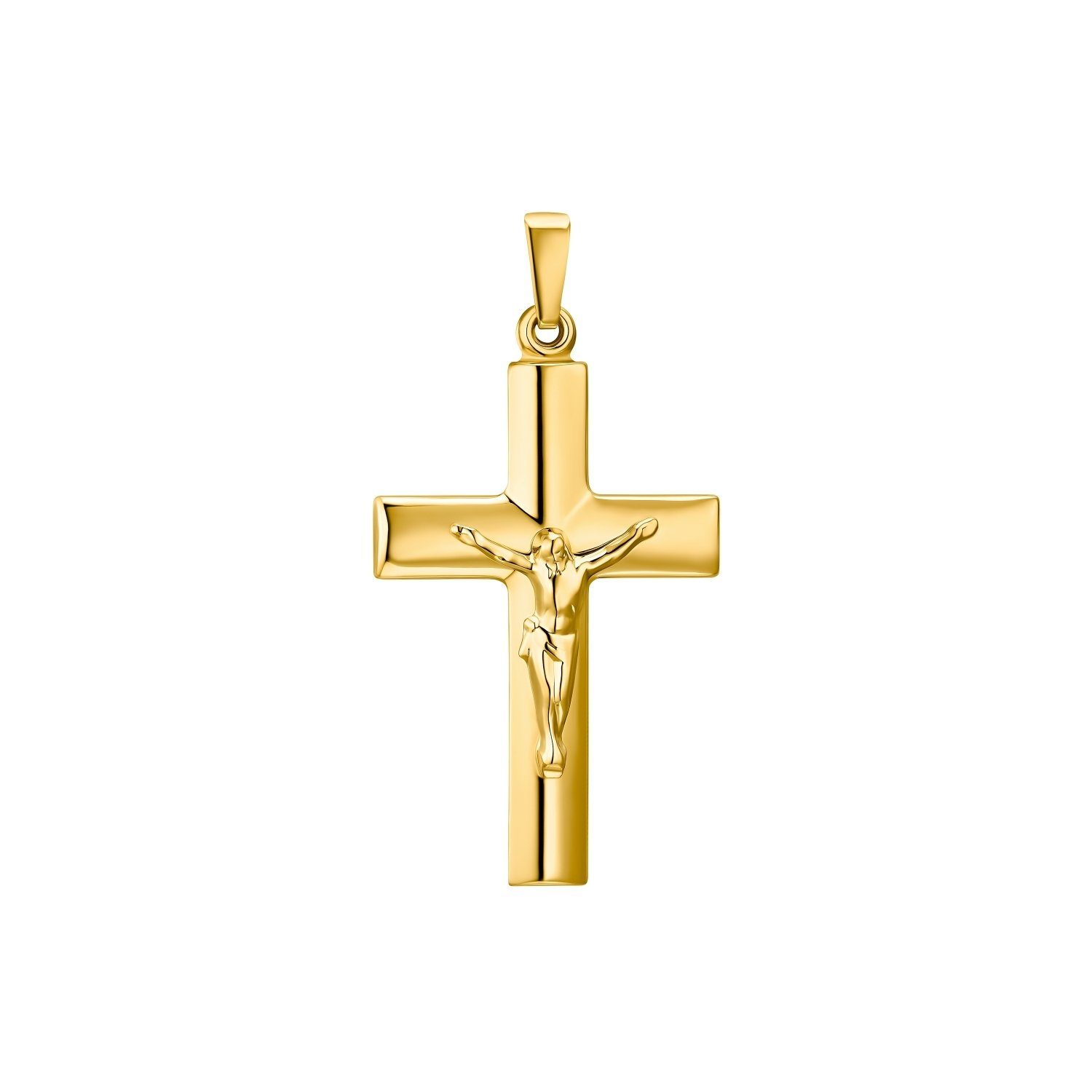 Amor Anhänger Set für Damen und Herren, Unisex, Gold 375, Kreuz mit Corpus  (1-tlg), In liebevoller Detailarbeit in Deutschland designed