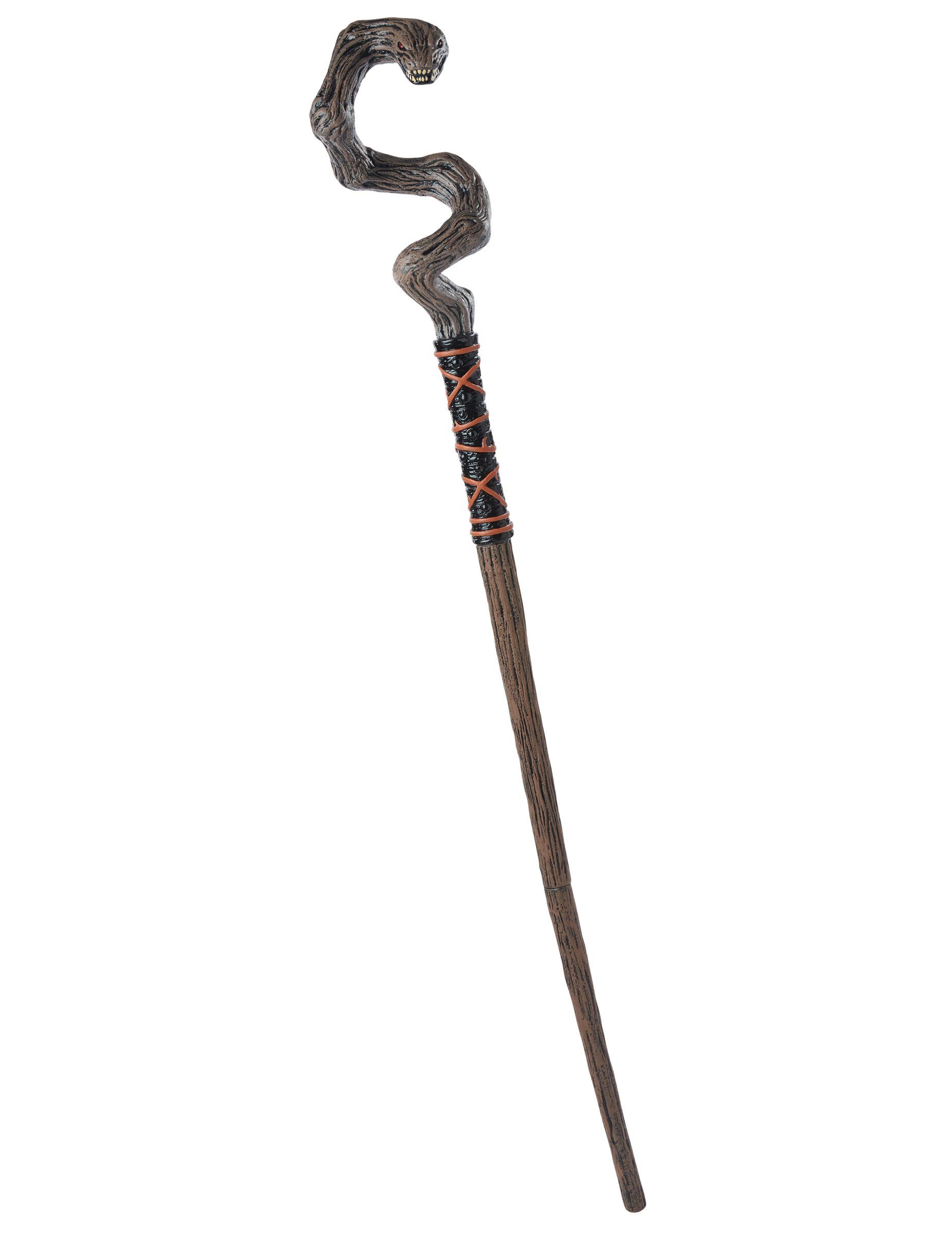 Kostüm Zauberstab in Schlangen-Form Schlangen-Zepter grau 120cm