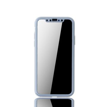 König Design Handyhülle Apple iPhone X, Apple iPhone X / iPhone XS Handyhülle 360 Grad Schutz Full Cover Grau