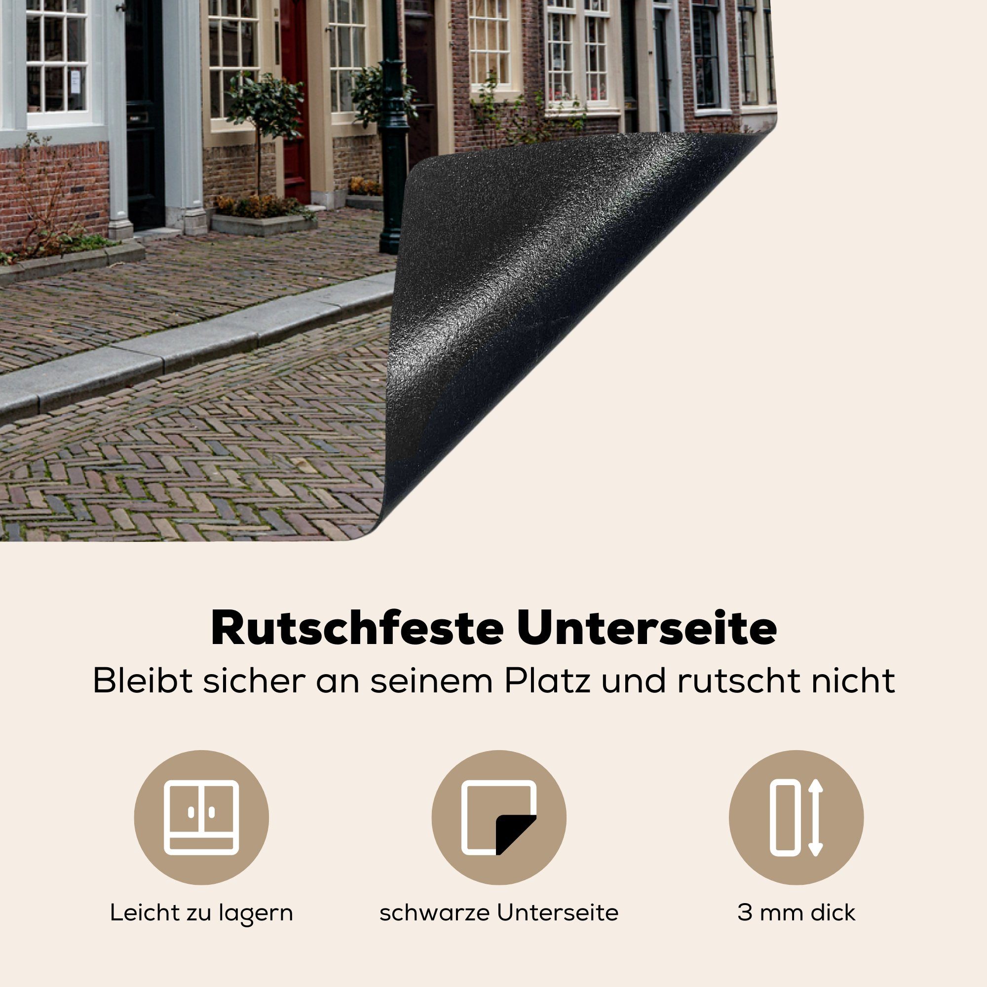 - Ceranfeldabdeckung Herdblende-/Abdeckplatte MuchoWow Dordrecht tlg), - Niederlande, (1 Mobile nutzbar, Arbeitsfläche cm, Vinyl, 70x52 Huizen