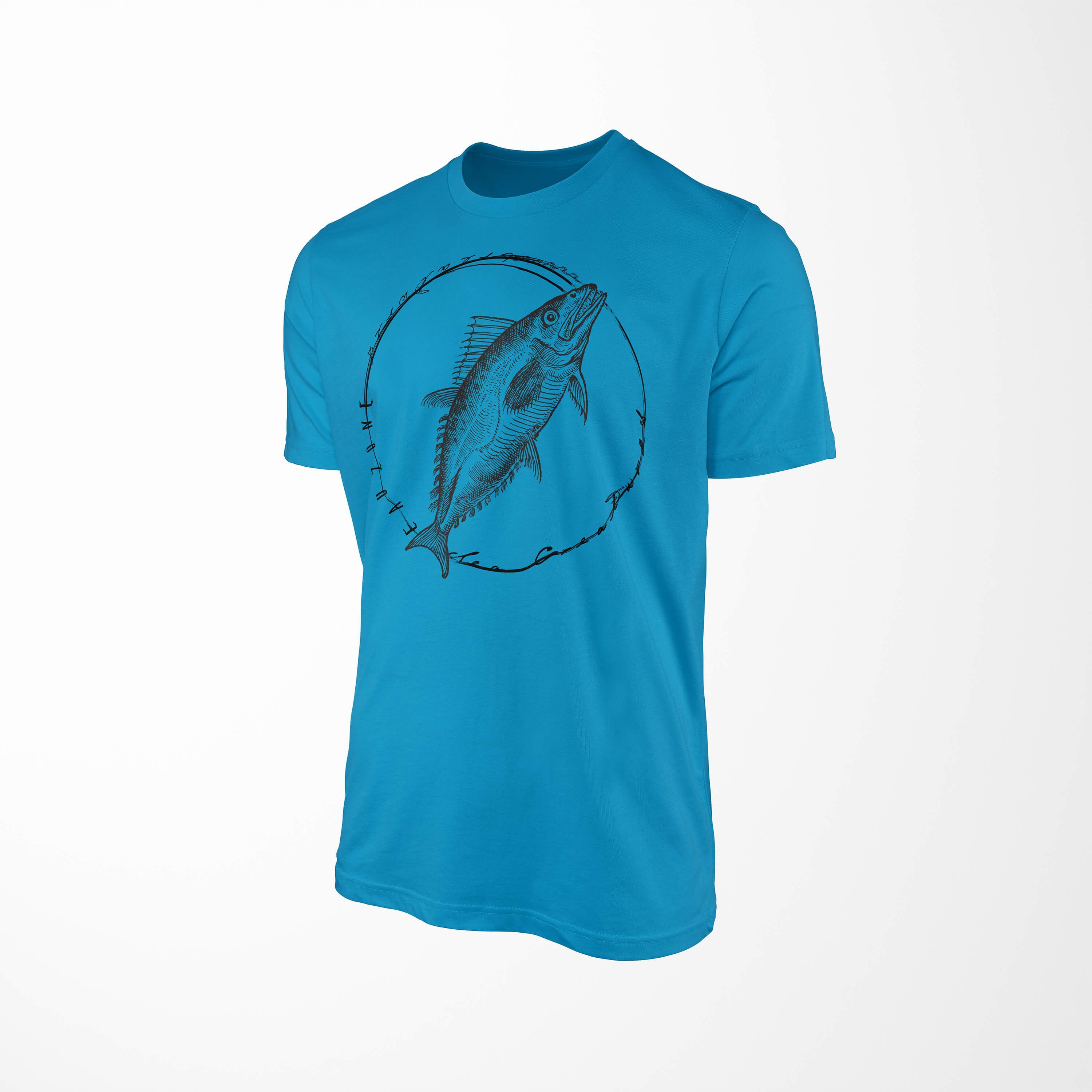 Sea feine / - Art Serie: Fische Sea Sinus und Creatures, sportlicher T-Shirt 098 Tiefsee Atoll Schnitt Struktur T-Shirt