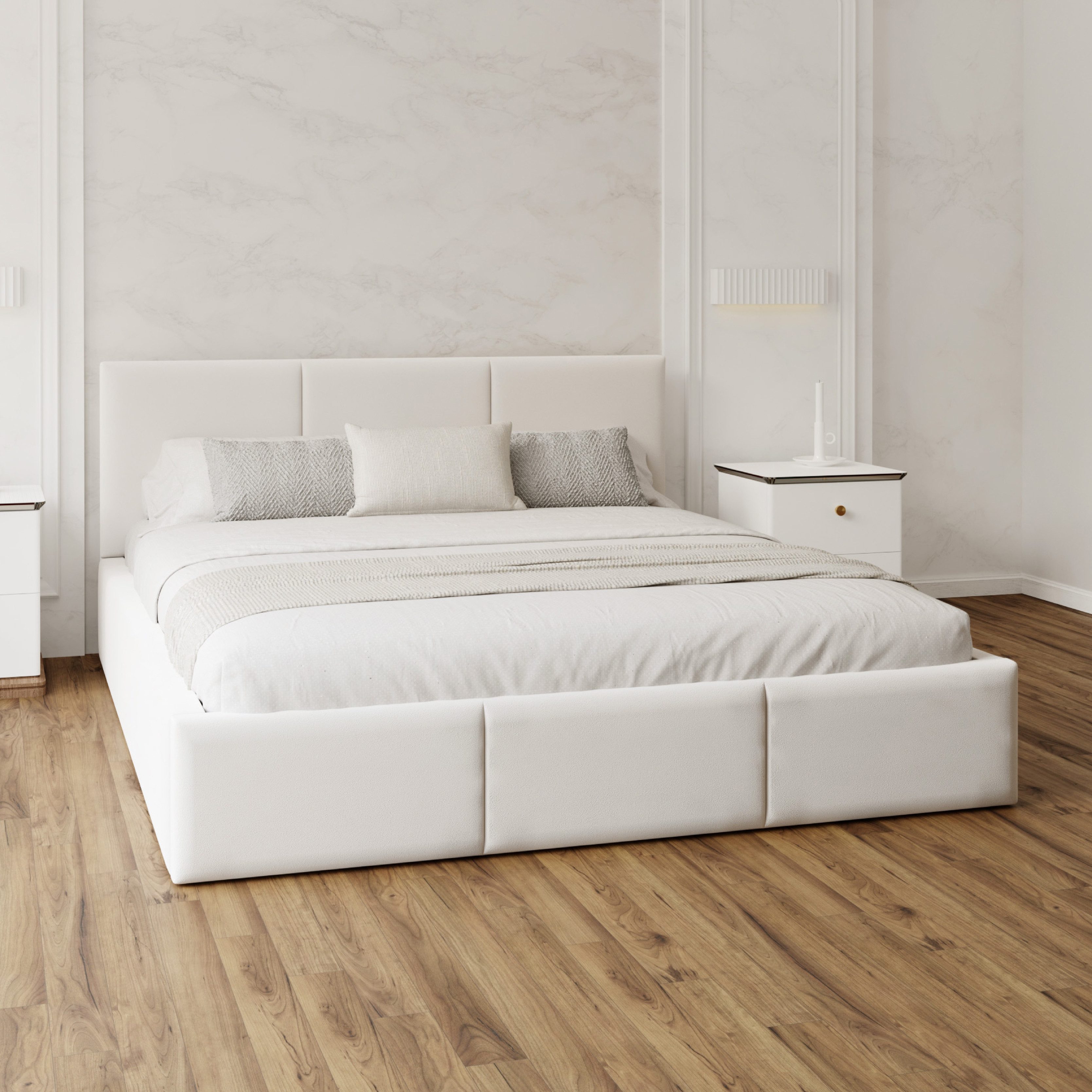 FDM Polsterbett AMBER modern mit Bettkasten MADE IN EU - mit Trinity Velour günstig online kaufen