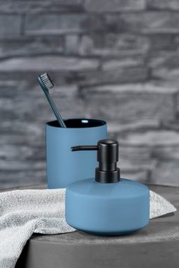 WENKO Seifenspender Avellino, (1-tlg), Blau, Keramik, 380 ml
