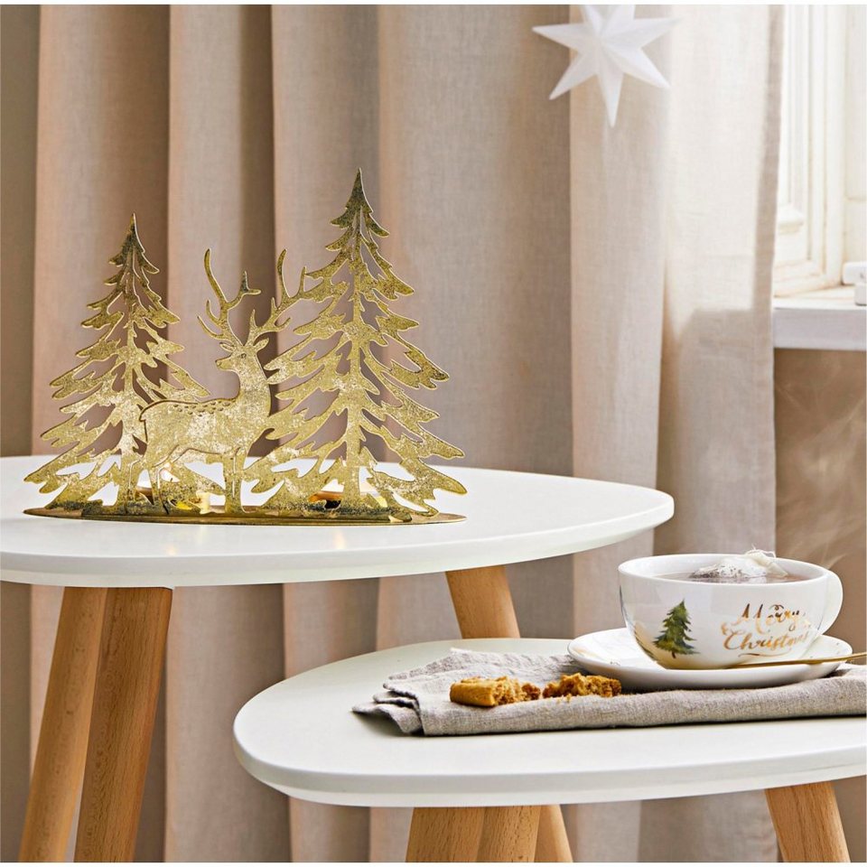 Stumpenkerzen Kerzenhalter oder Teelichter (1 Weihnachtsdeko Schneider für St), zwei