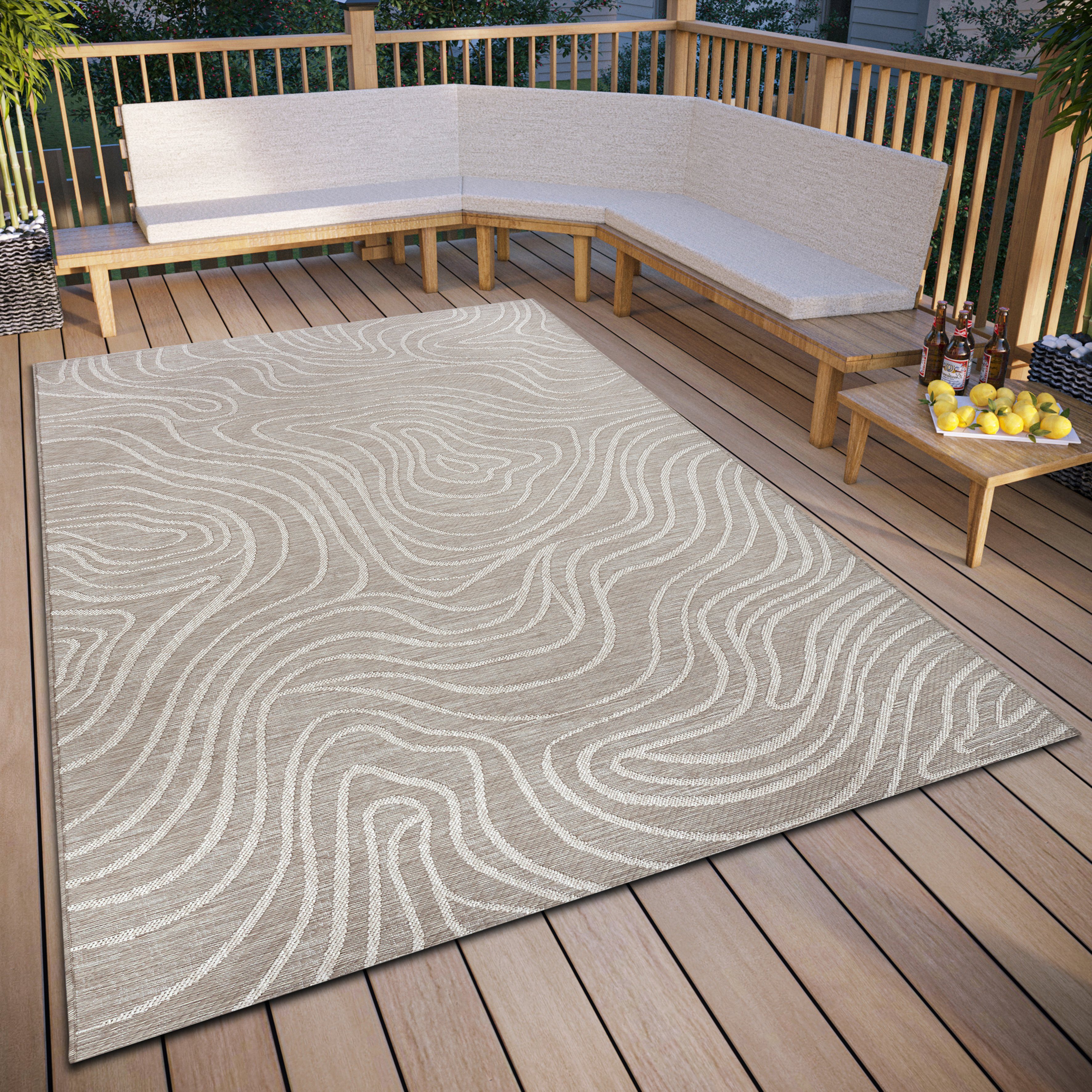 Teppich Calé, ELLE DECORATION, rechteckig, Höhe: 4 mm, In-& Outdoor, Teppich,  Wetterfest, Balkon, Garten, Wohnzimmer, Modern