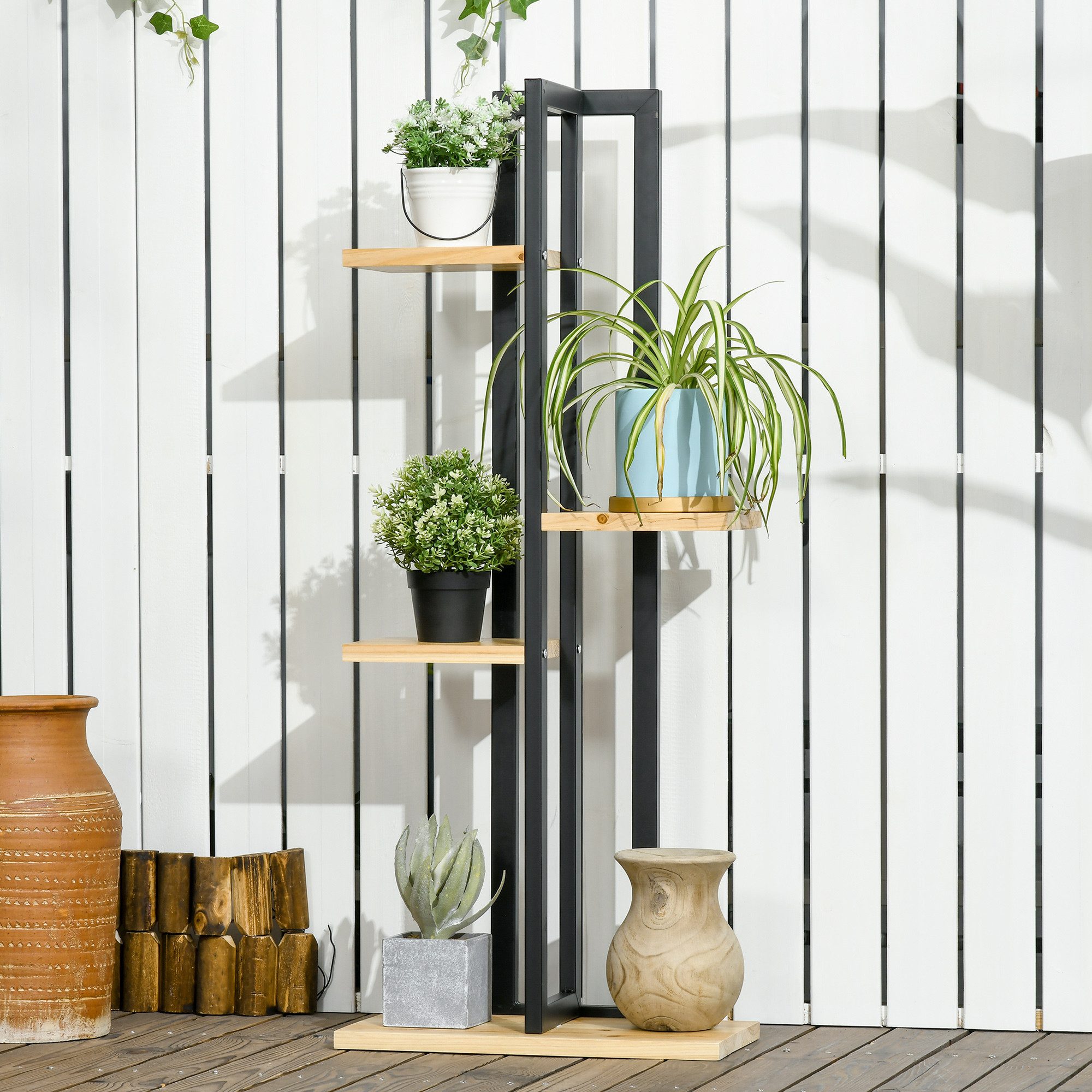 Outsunny Pflanzentreppe aus Holz, mehrstöckig (110 günstig online kaufen