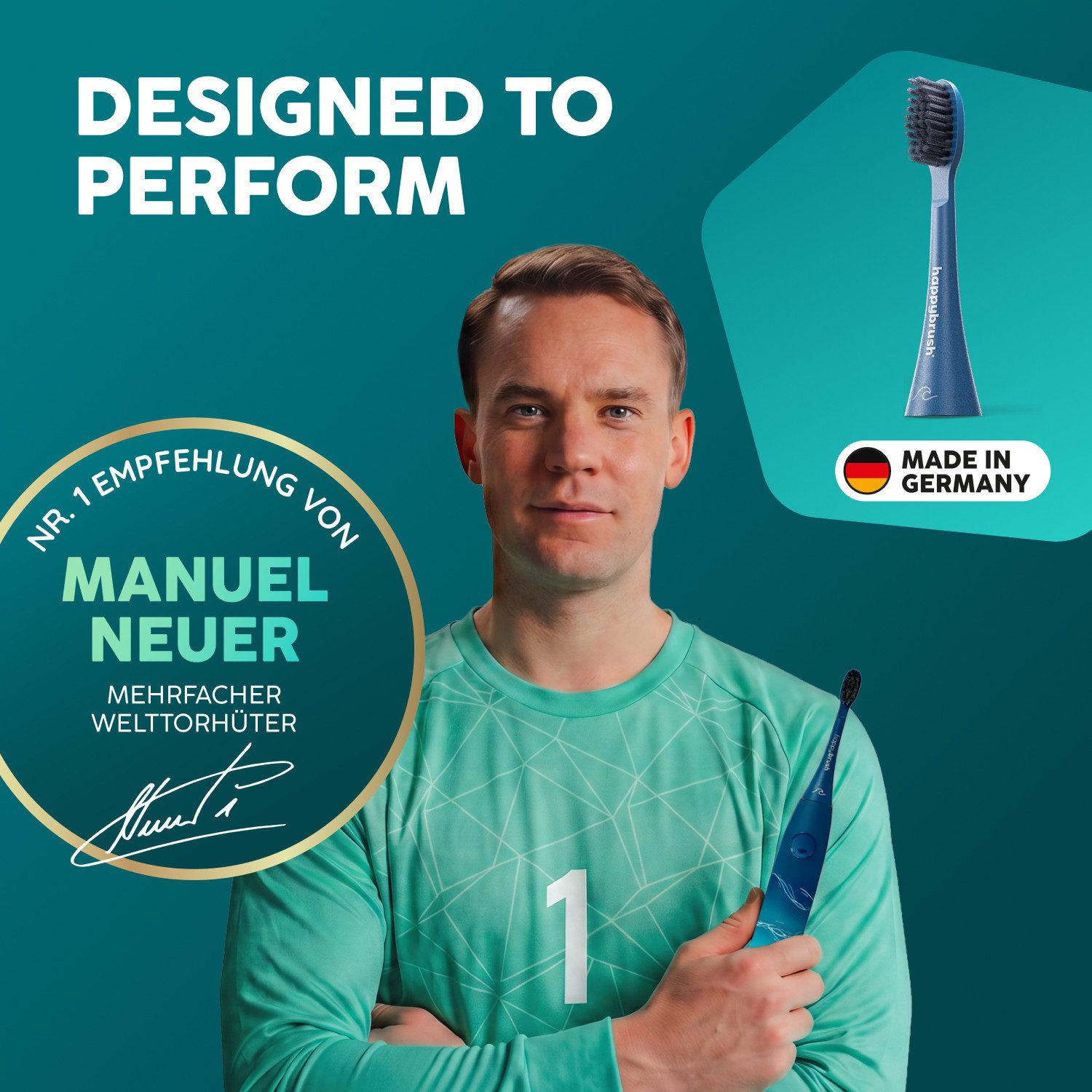 happybrush Aufsteckbürsten V3 Ocean - mit Wechselindikator - 9 Stück - Spar-Set, für happybrush Eco Vibe 3, hochwertige Triple-Borsten, Wechselindikator