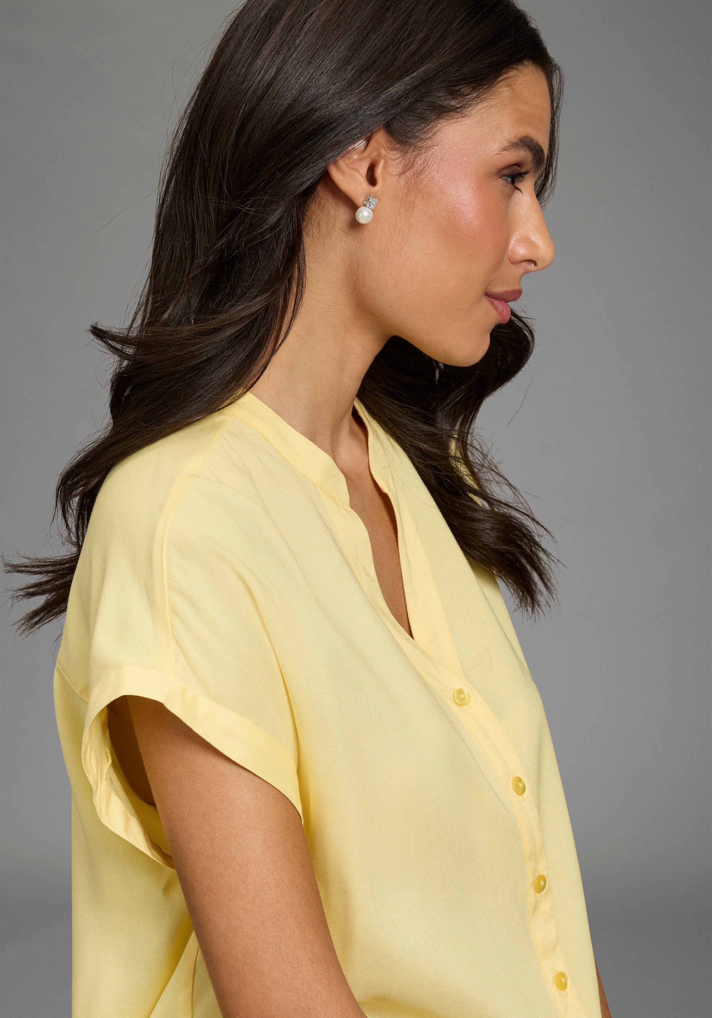 Boysen's Hemdbluse im Oversized-Style mit Ballonsaum