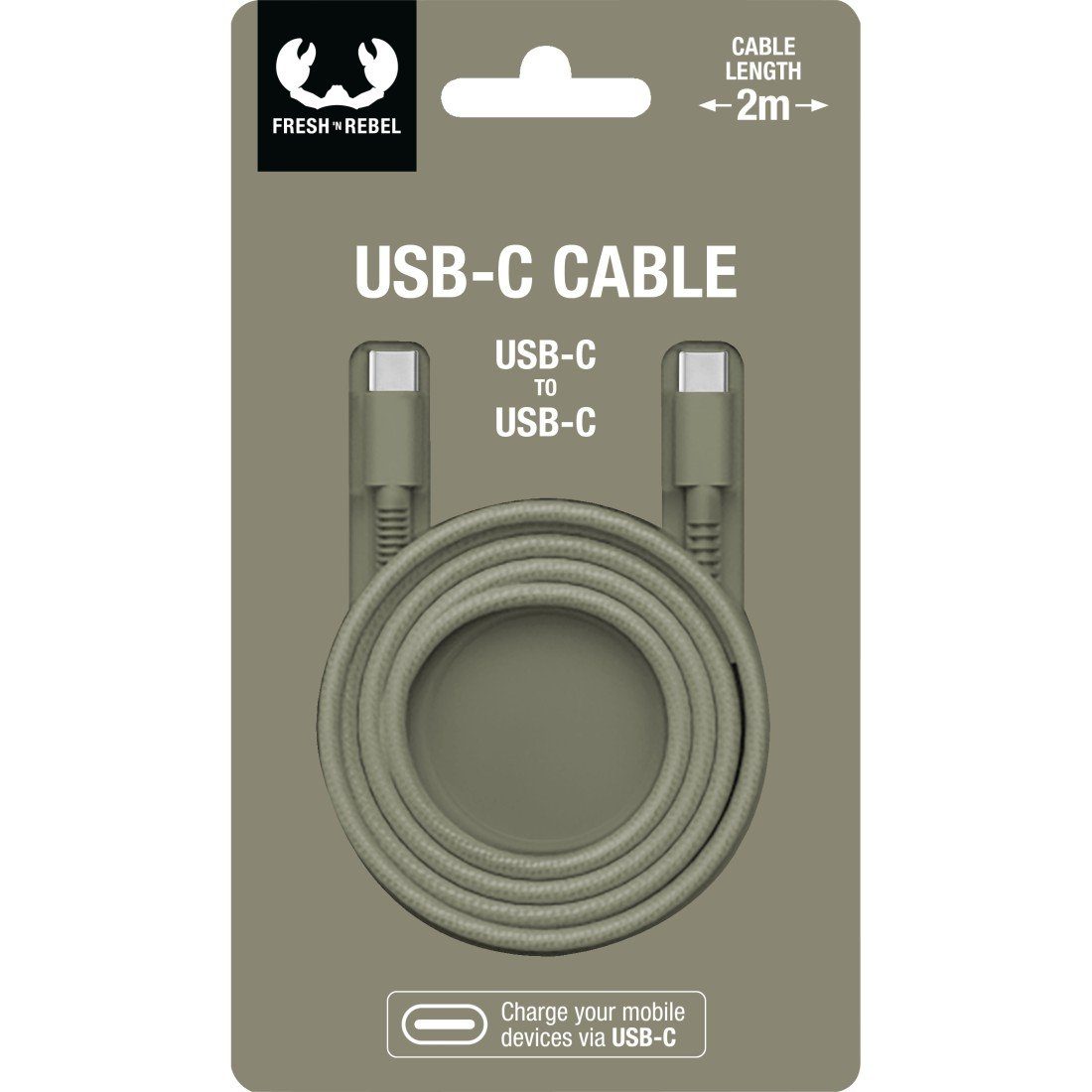 Fresh´n Rebel USB-C - USB-C Kabel "Fabriq", 2m Smartphone-Kabel, USB Typ C, (200 cm)