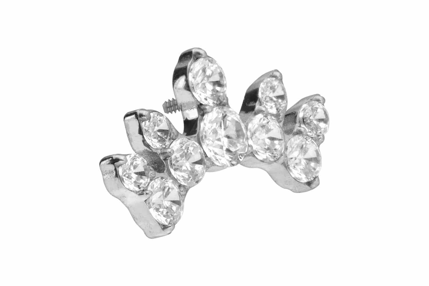 Piercing-Set Titan Schraubaufsatz mit Außengewinde KRISTALLBOGEN