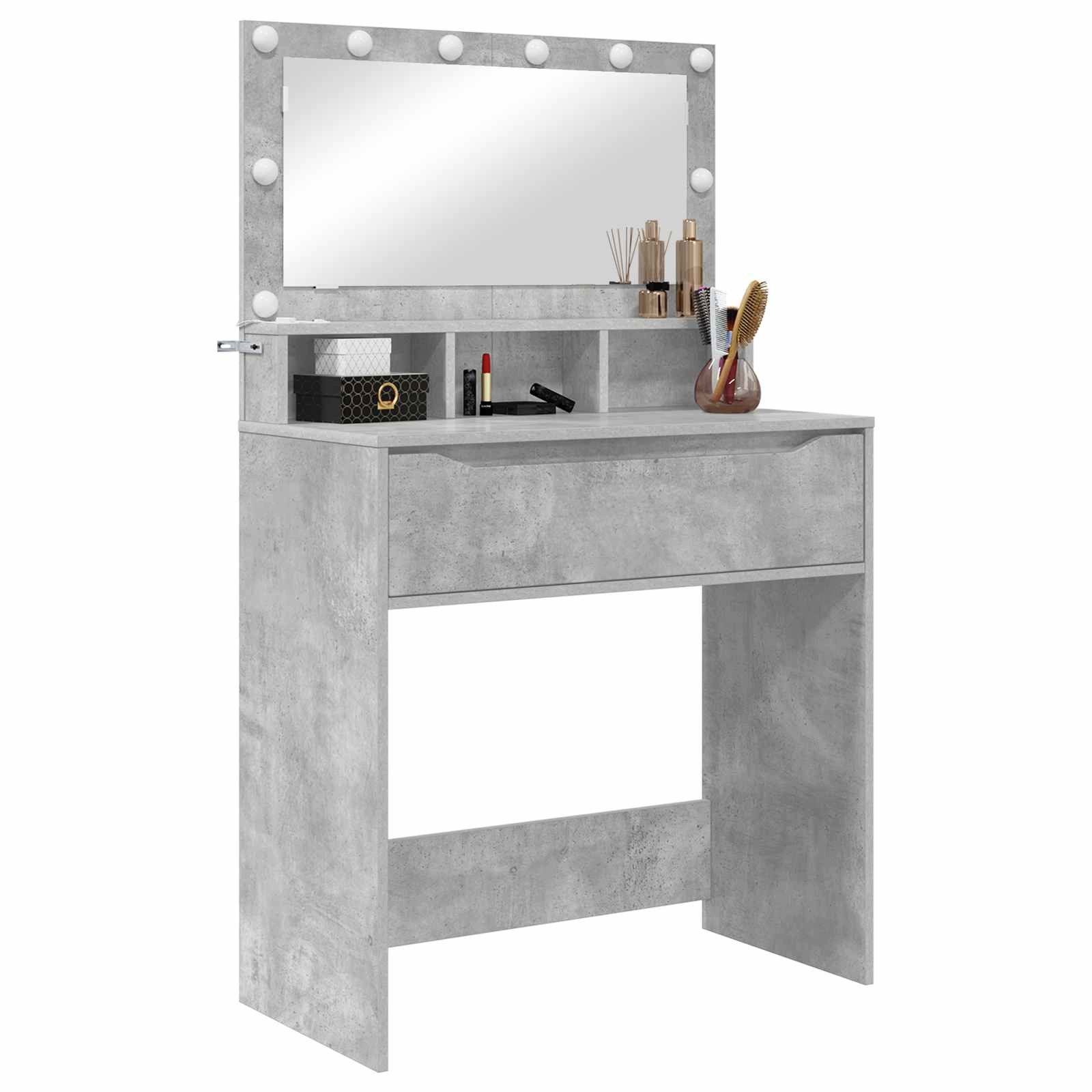 vidaXL Schminktisch Schlafzimmer-Frisiertische Beton Grau 80 x 39,6 x 135 cm (1-St)