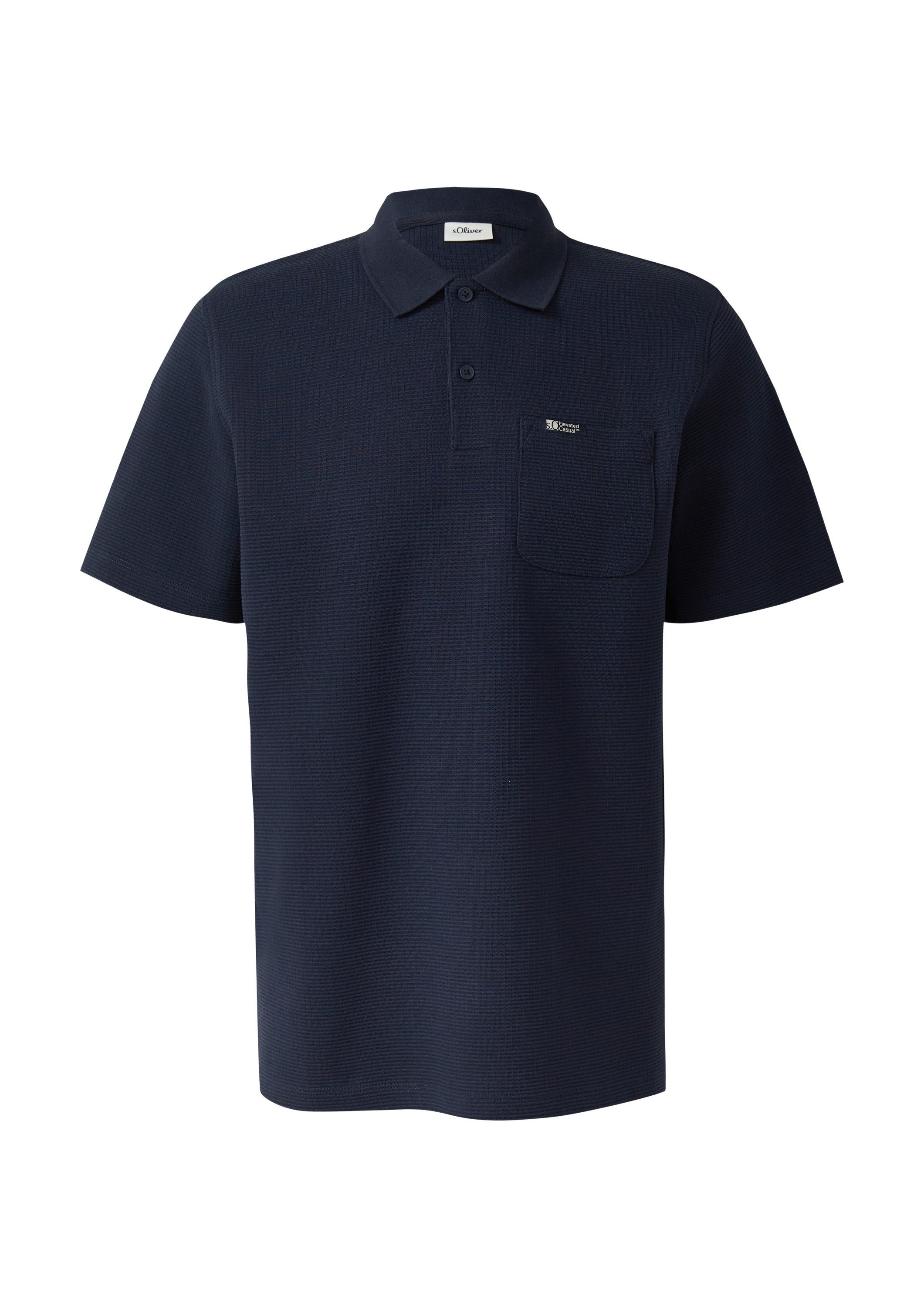 s.Oliver Kurzarmshirt Polo-Shirt Strukturiertes Poloshirt mit Brusttasche günstig online kaufen
