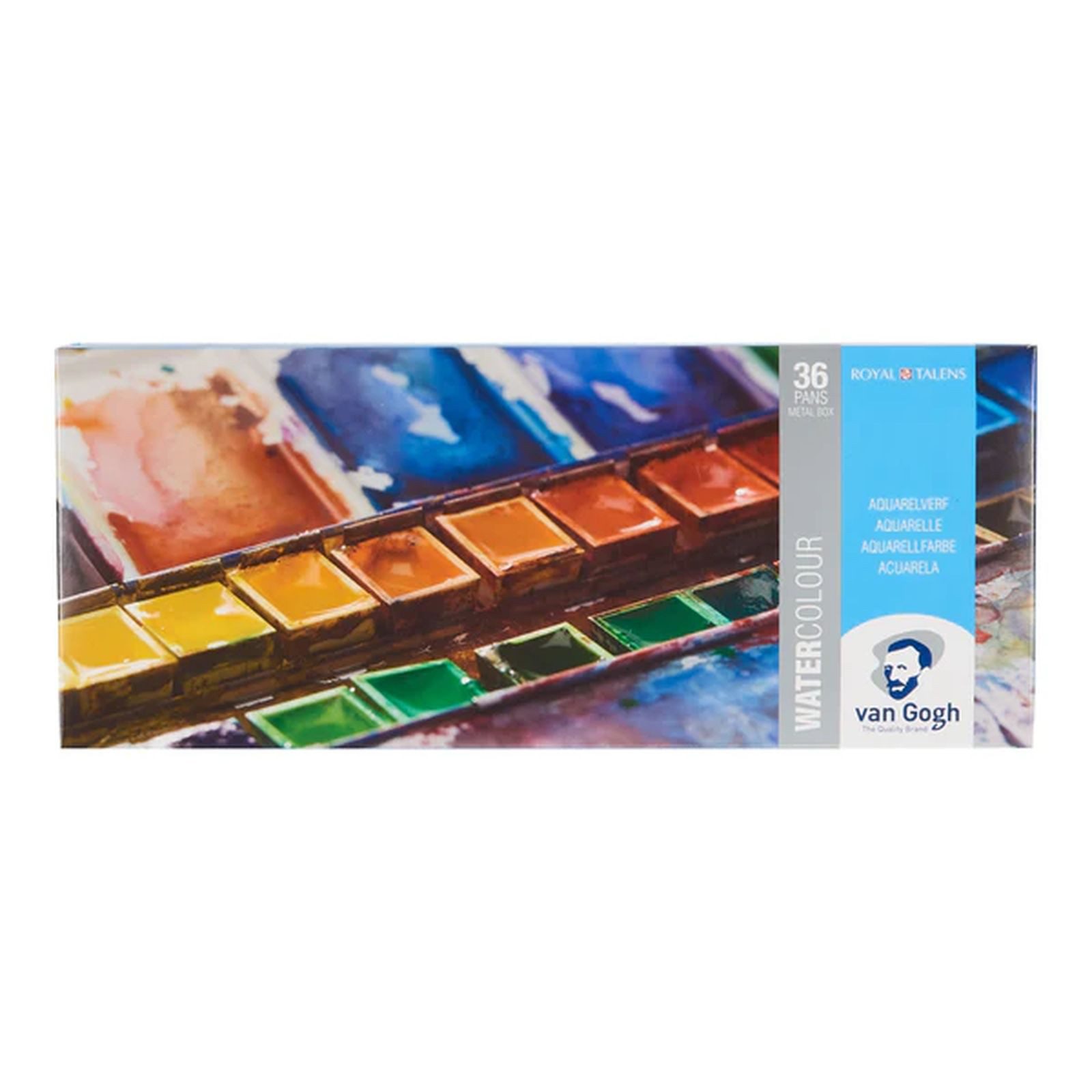 van Gogh Aquarellfarbe Aquarell-Set im Metallkasten, halbe Näpfchen