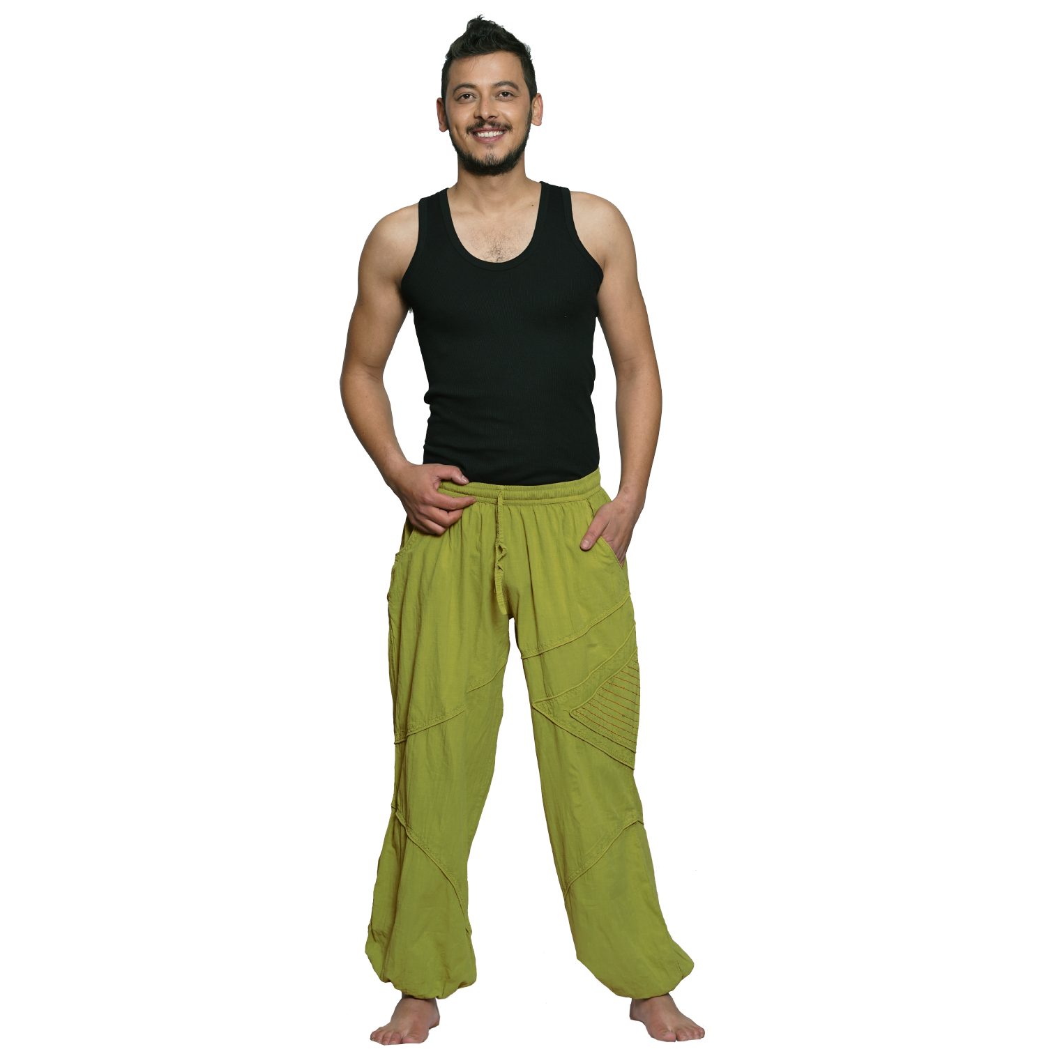 SIMANDRA Haremshose Triangle Fitness Schlupfhose Yoga Herren Lemon (1-tlg) handarbeit für &