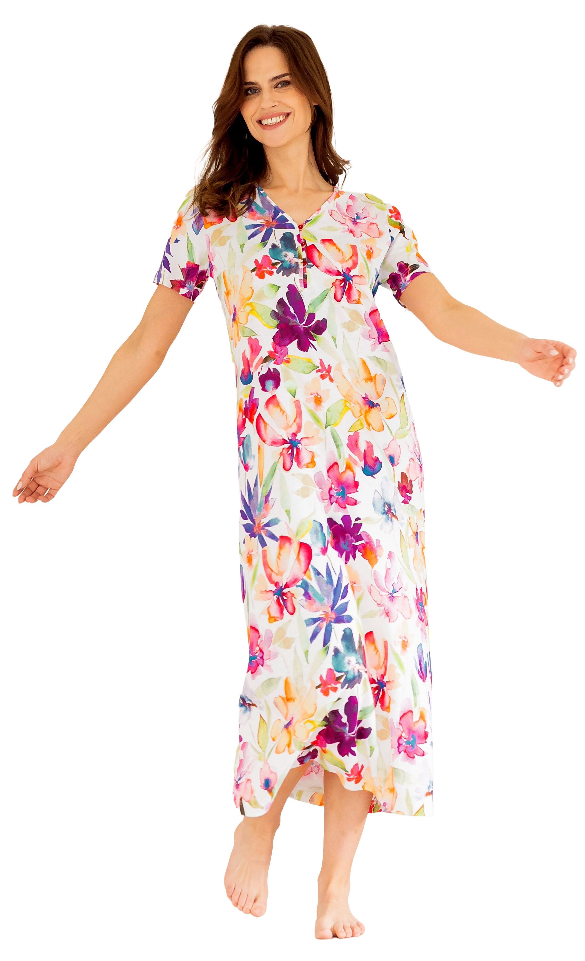 HUTSCHREUTHER Nachthemd Modisches Damen Schlafshirt lang (1-tlg) Modisches Design