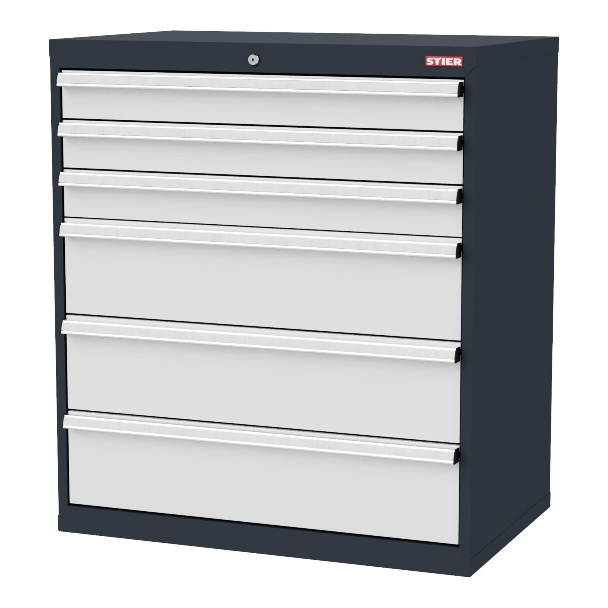 Stier Werkzeugschrank STIER Schubladenschrank 6 Schubladen 900 x 575 x 1020 mm 80 kg