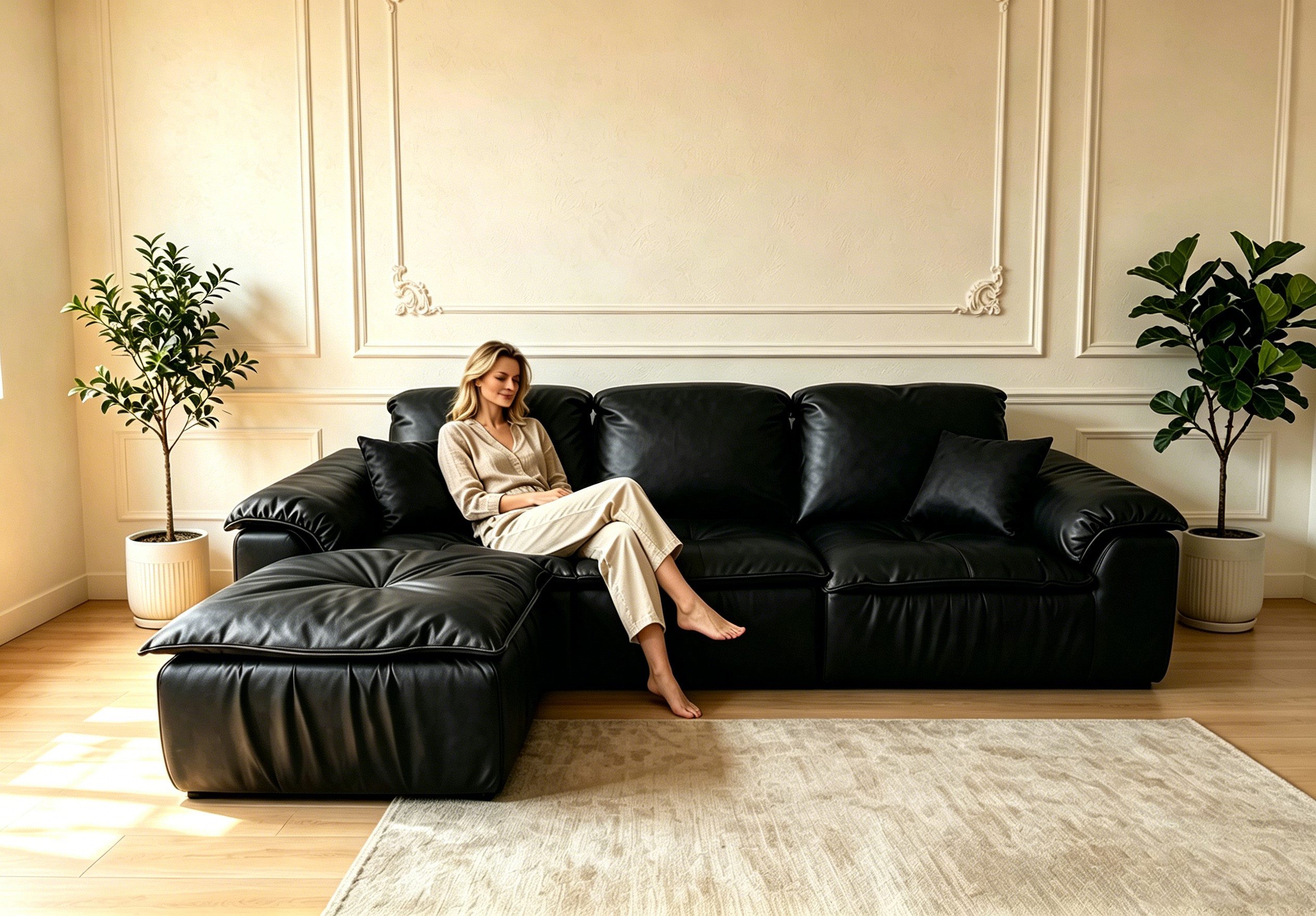 Patbrela Ecksofa Cord Gebogenes Schlafsofa L Form 265cm mit Abgerundeter Chaise Longue, 280cm Ecksofa 3-Sitzer mit Longchair, Weiches …