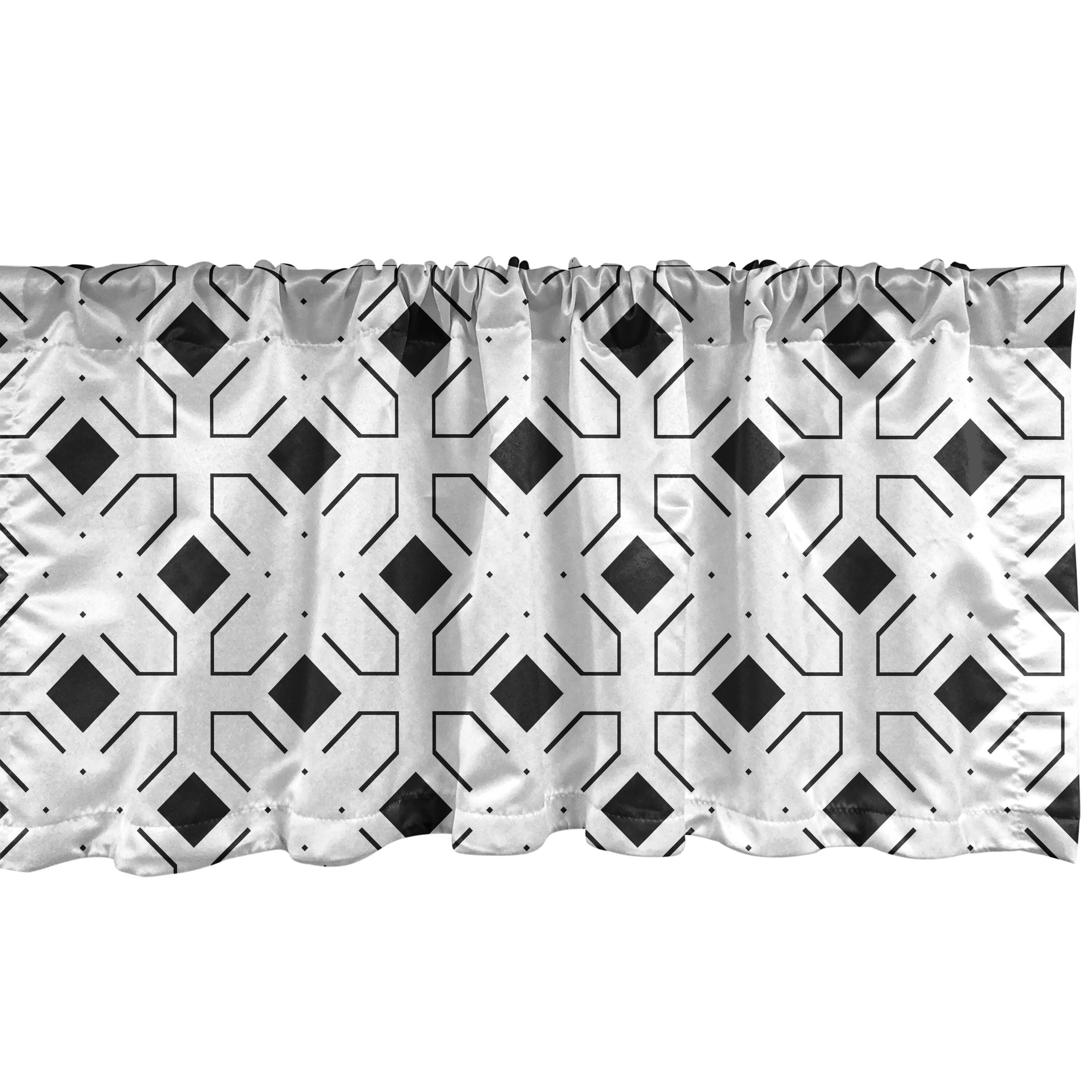 Scheibengardine Vorhang Volant für Küche Schlafzimmer Dekor mit Stangentasche, Abakuhaus, Microfaser, Abstrakt Simplistic Punkte und Linien