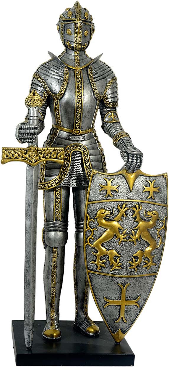 MystiCalls Dekofigur Große Ritter Figur mit Schwert und Schild - Ritterrüstung Statue (1 St), Sammelfigur, Sammlerfigur, Designerfigur, Dekofigur, Dekorationsobjekt