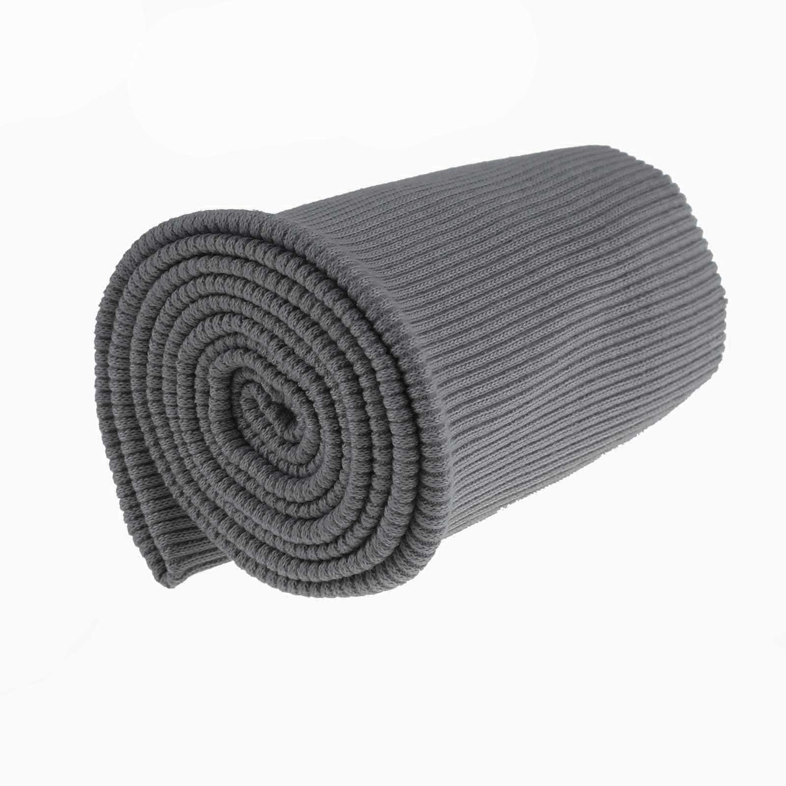 maDDma Stoff 16x80cm Strickbündchen elastisch gerippt, hellgrau