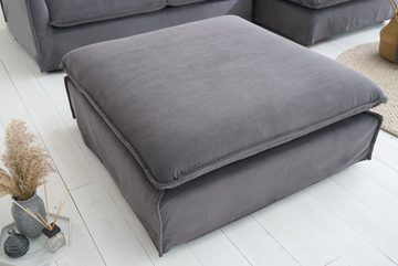 riess-ambiente Sitzhocker HEAVEN 100cm grau (Einzelartikel, 1 St), Polsterhocker · mit Federkern · für Sofas · Cord-Bezug · Landhaus