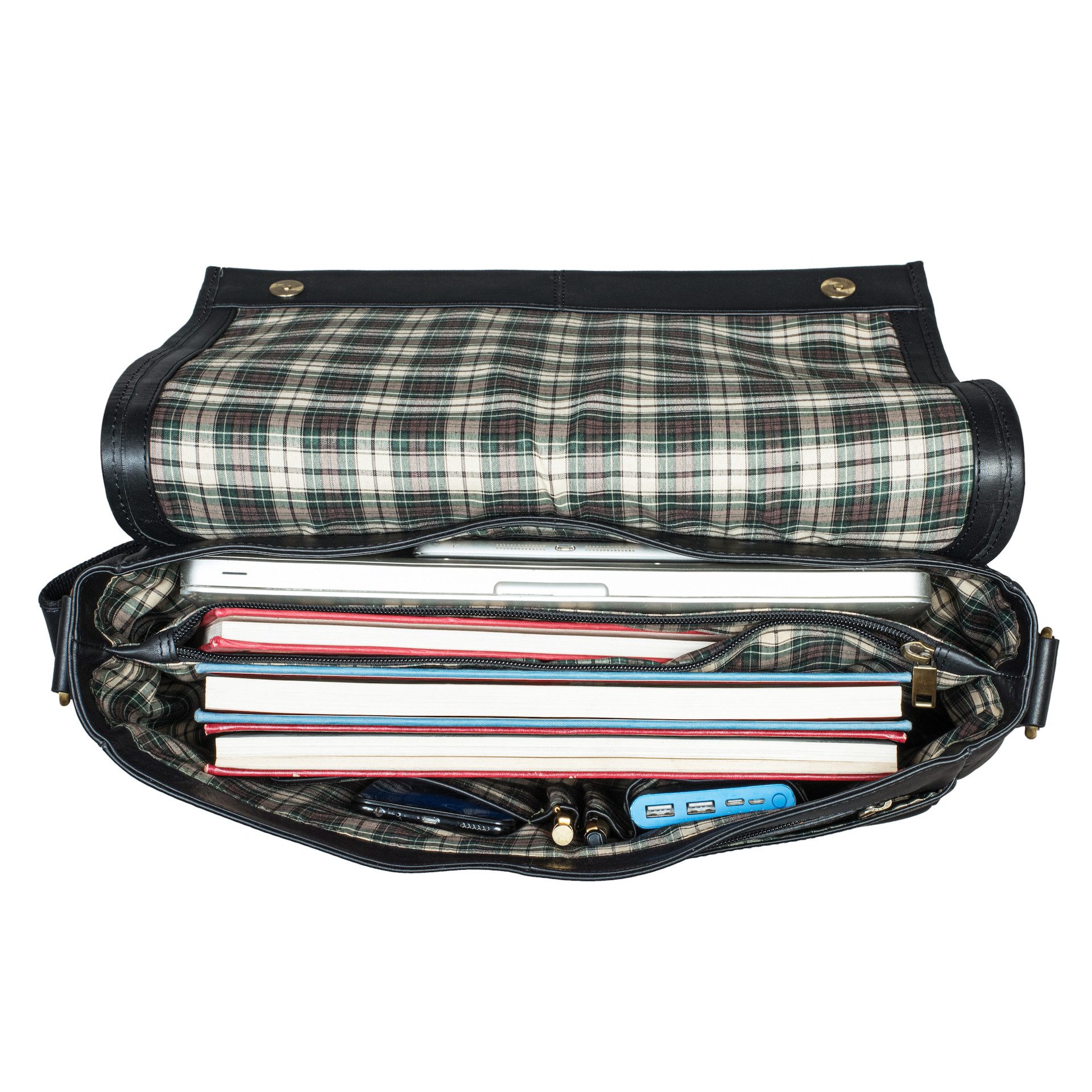 Benthill Messenger Bag Herren Umhängetasche Echt Leder Messenger Laptop Schultertasche Damen, Reißverschlussfach