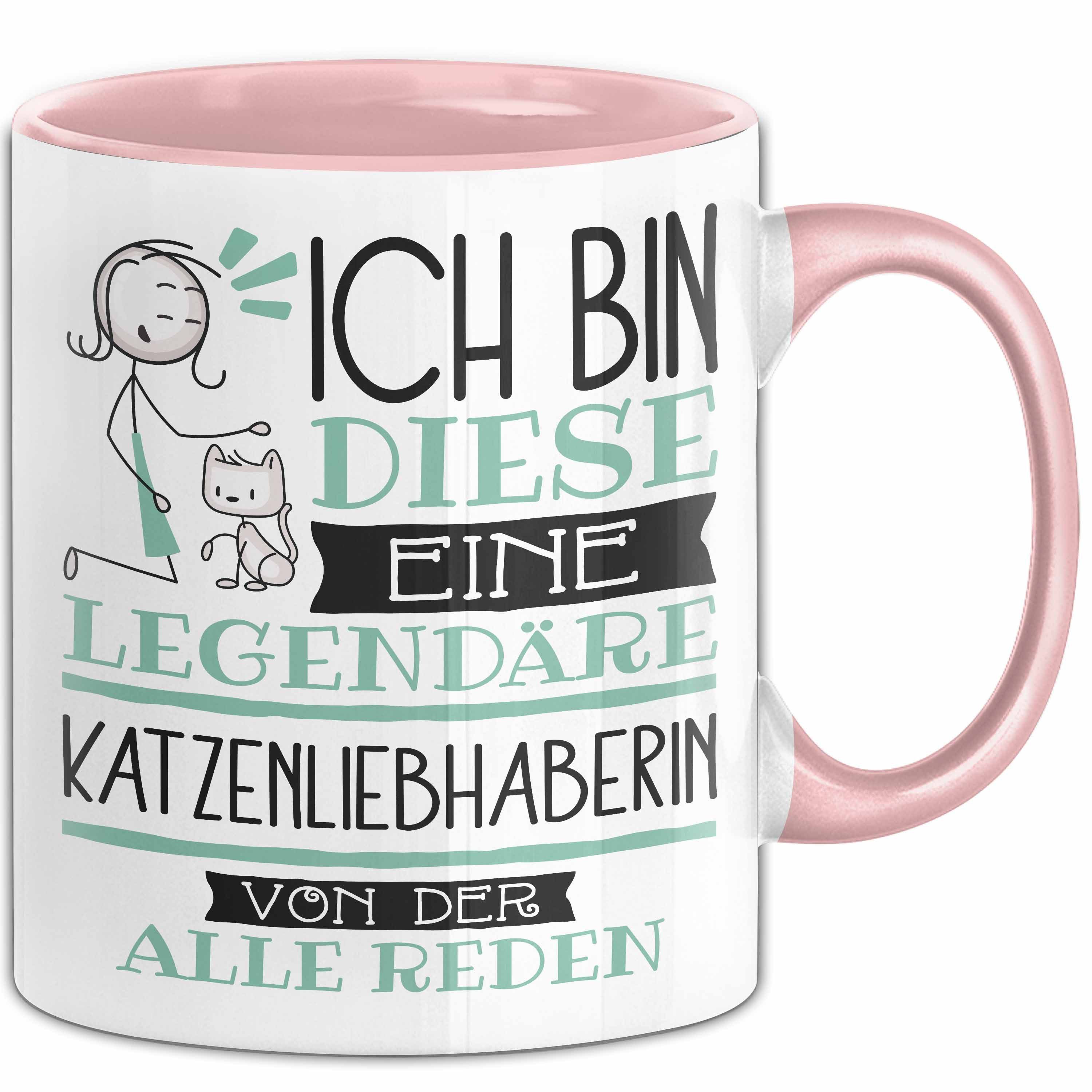 Trendation Katzen-Papa Tasse „Best Cat Dad Ever“ – Spülmaschinenfest, Beidseitig Bedruckt, Rot