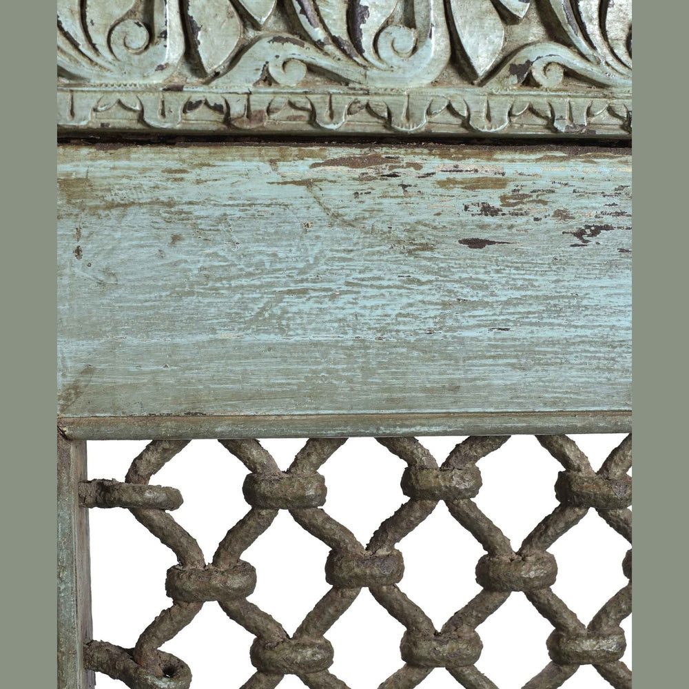 Luxury-Park-Direct Kommode Echtes indisches Jali Fenster in Türkis (insg. 3x verfügbar).Luxury Pa