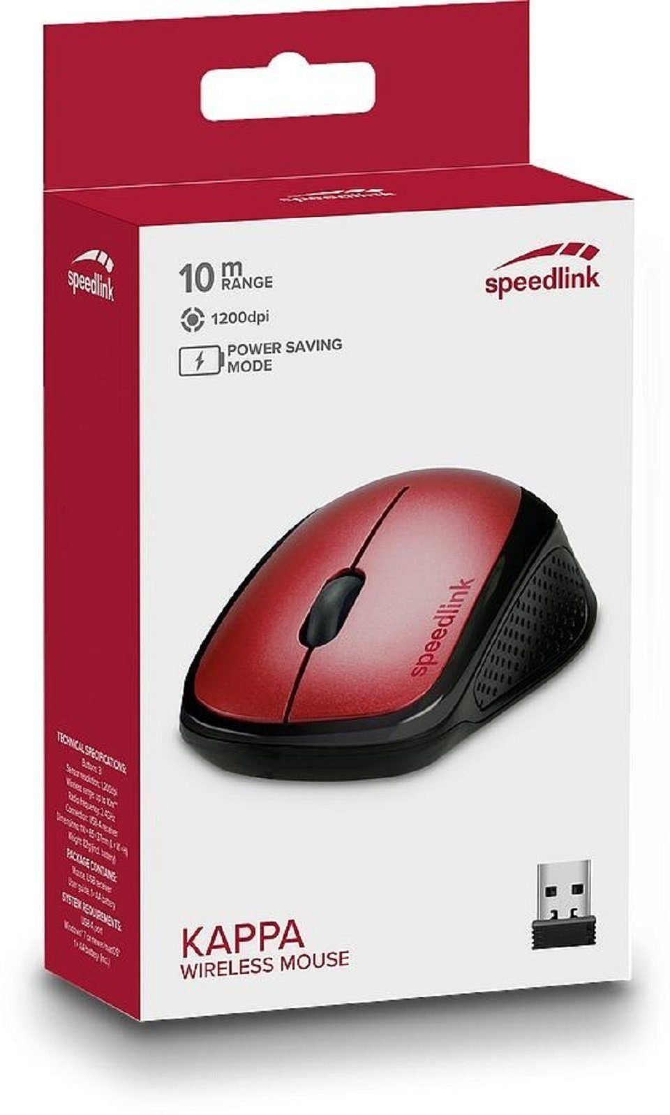 Speedlink KAPPA kabellose, wiederaufladbare, ergonomische Maus (Funk, Wireless, 2400 dpi, kabellos optischer Maussensor)
