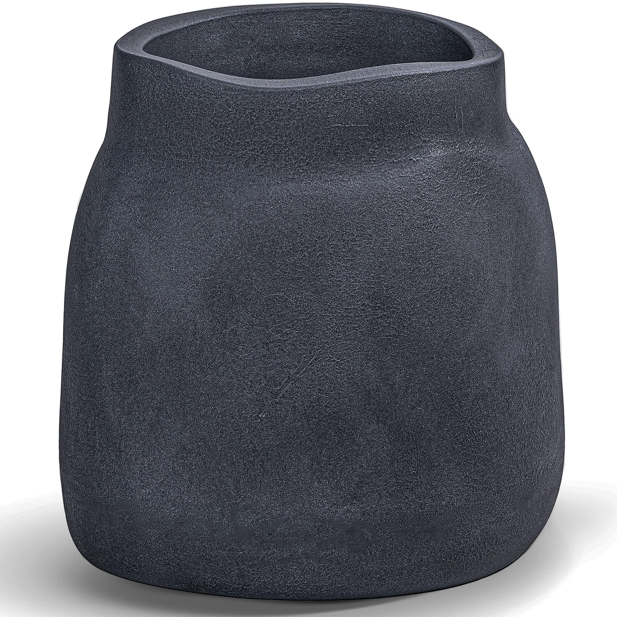 KONZEPT Pflanzkübel in Betonoptik, 47 L, Ø 46 cm, 46 x 46 x 47 cm, Indoor, Outdoor, Robuster, leichter Kunststoff, Ungewöhnliche Form