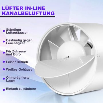 Bettizia Wandventilator Rohrventilator 10/15cm Inline-Abluftventilator mit Rückstauklappe