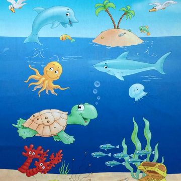 Kinderbettwäsche Lustige Meerestiere, ESPiCO, Renforcé, 2 teilig, Digitaldruck, Fische, Schildkröte, Schatz
