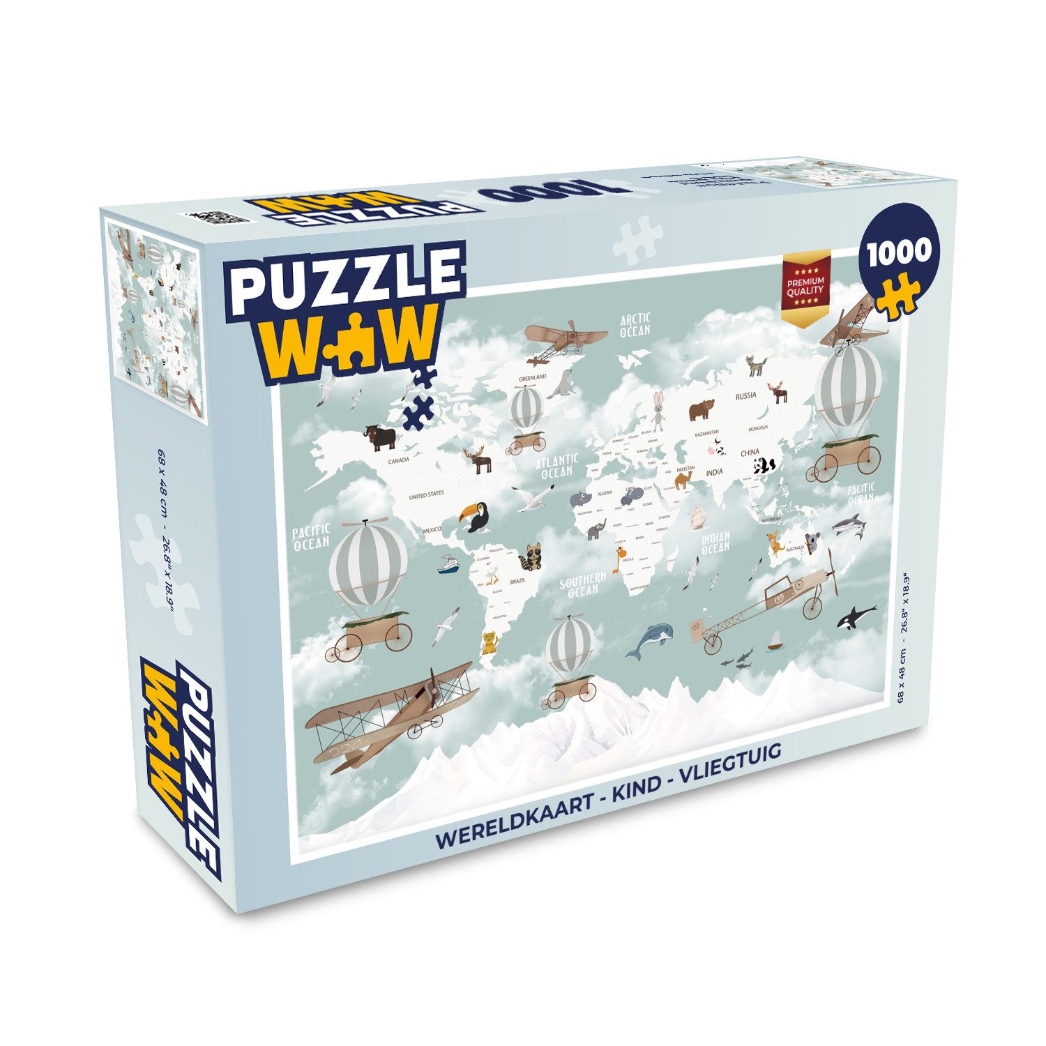 Puzzle Weltkarte - Kind - Flugzeug