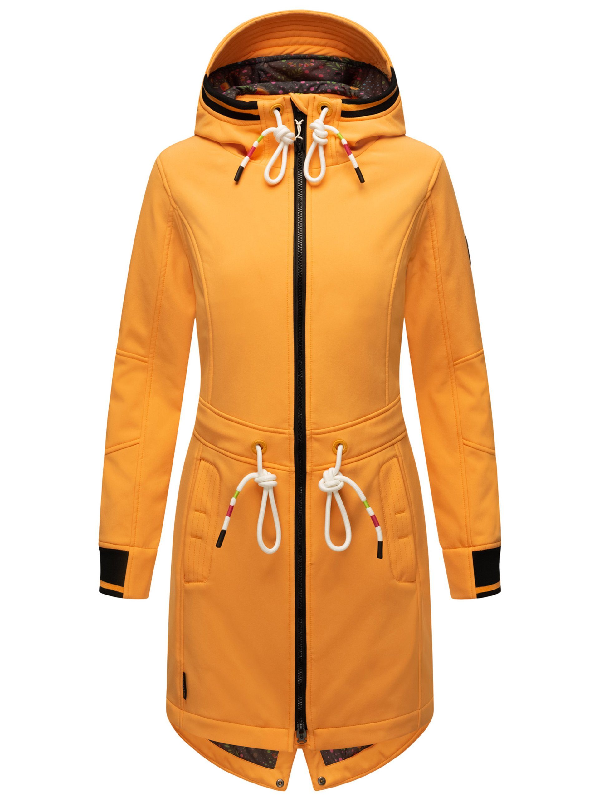 Marikoo Softshelljacke Furnica Sorbet Kragen Apricot Mount mit hochschließendem