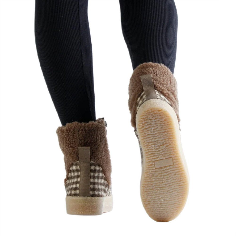 Grand Step Shoes Nicki Wool Bootie (gefüttert, bequem) - braun/grau Damen Winterstiefel
