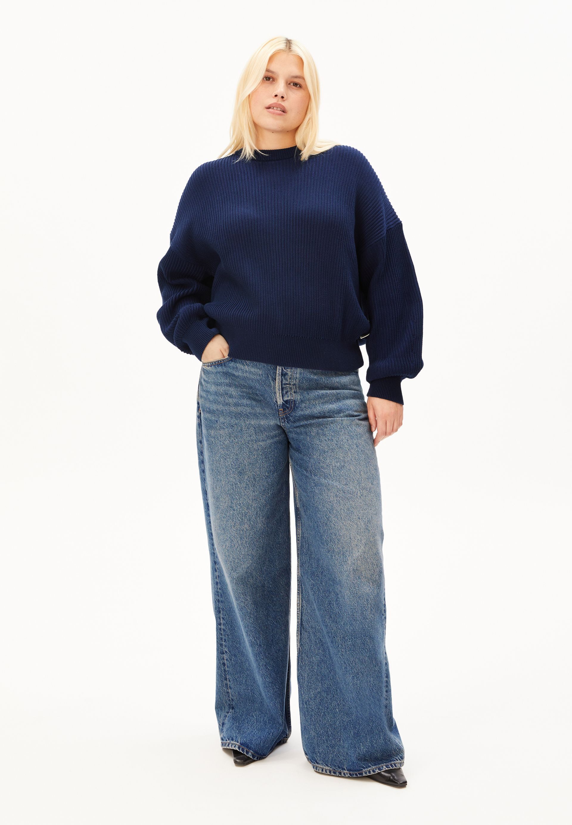 Armedangels Strickpullover VANISÉ RIB Strickpullover aus 100% Bio-Baumwolle Loose Fit