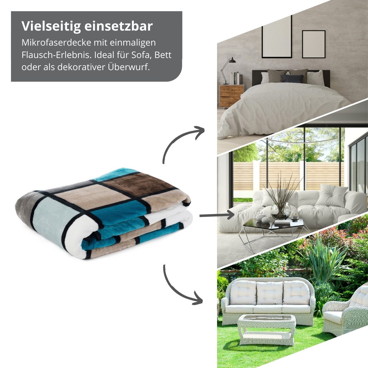 Wohndecke Kuscheldecke, liebling, mit bedrucktem Motiv, angenehm auf der Haut, ideal für die Couch