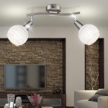 etc-shop LED Wandleuchte, Leuchtmittel inklusive, Warmweiß, 2er Set Elegante Decken Strahler verstellbar Wohn Zimmer Wand Spots